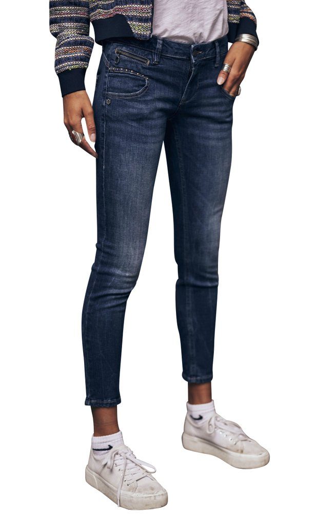 Freeman T. 7/8-Jeans Porter Stretch Alexa Cropped dunkelblau stretch Denim Fever Super
