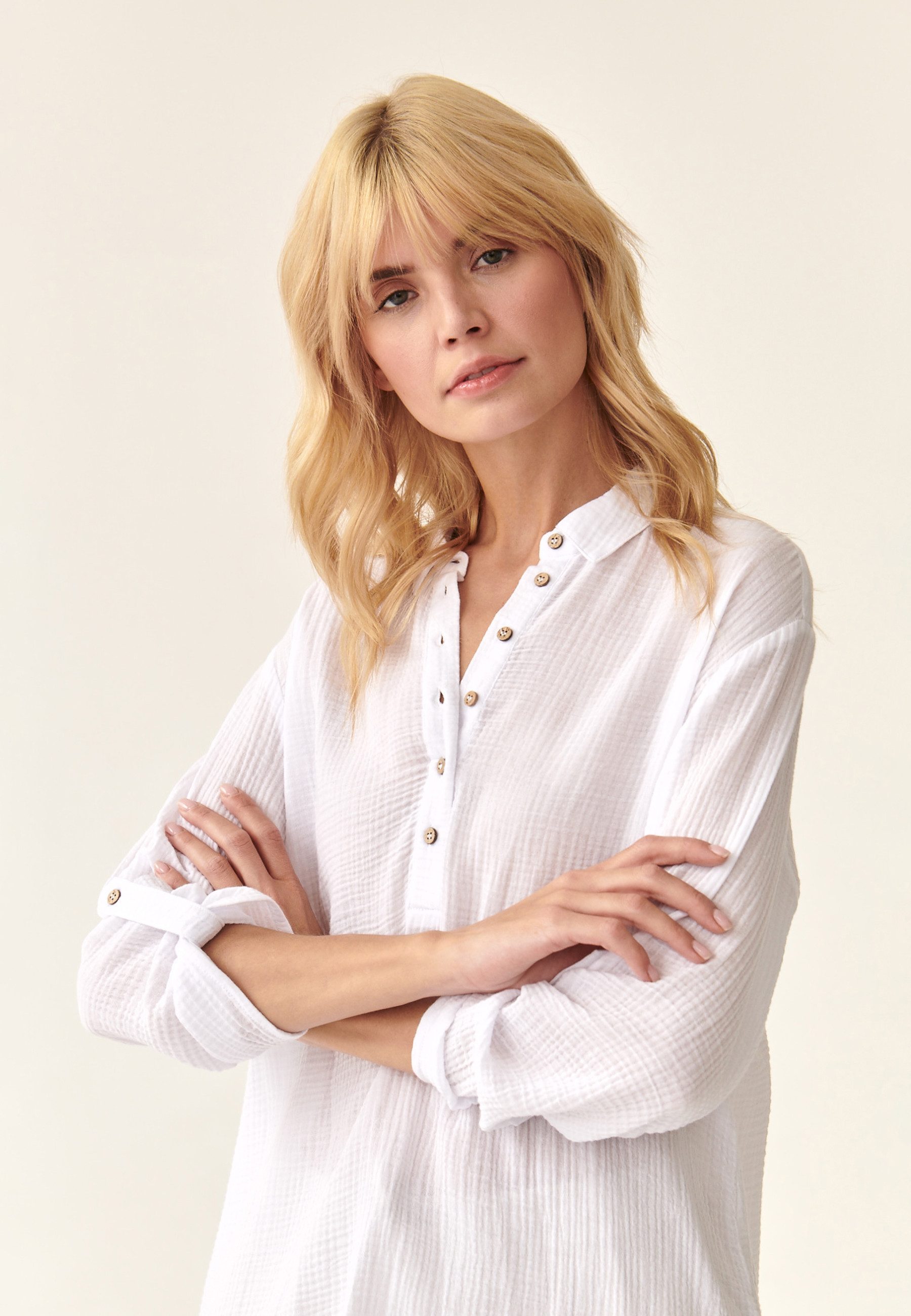 TATUUM Tunika Damen-Tunika Bluse Mit Kragen Yola