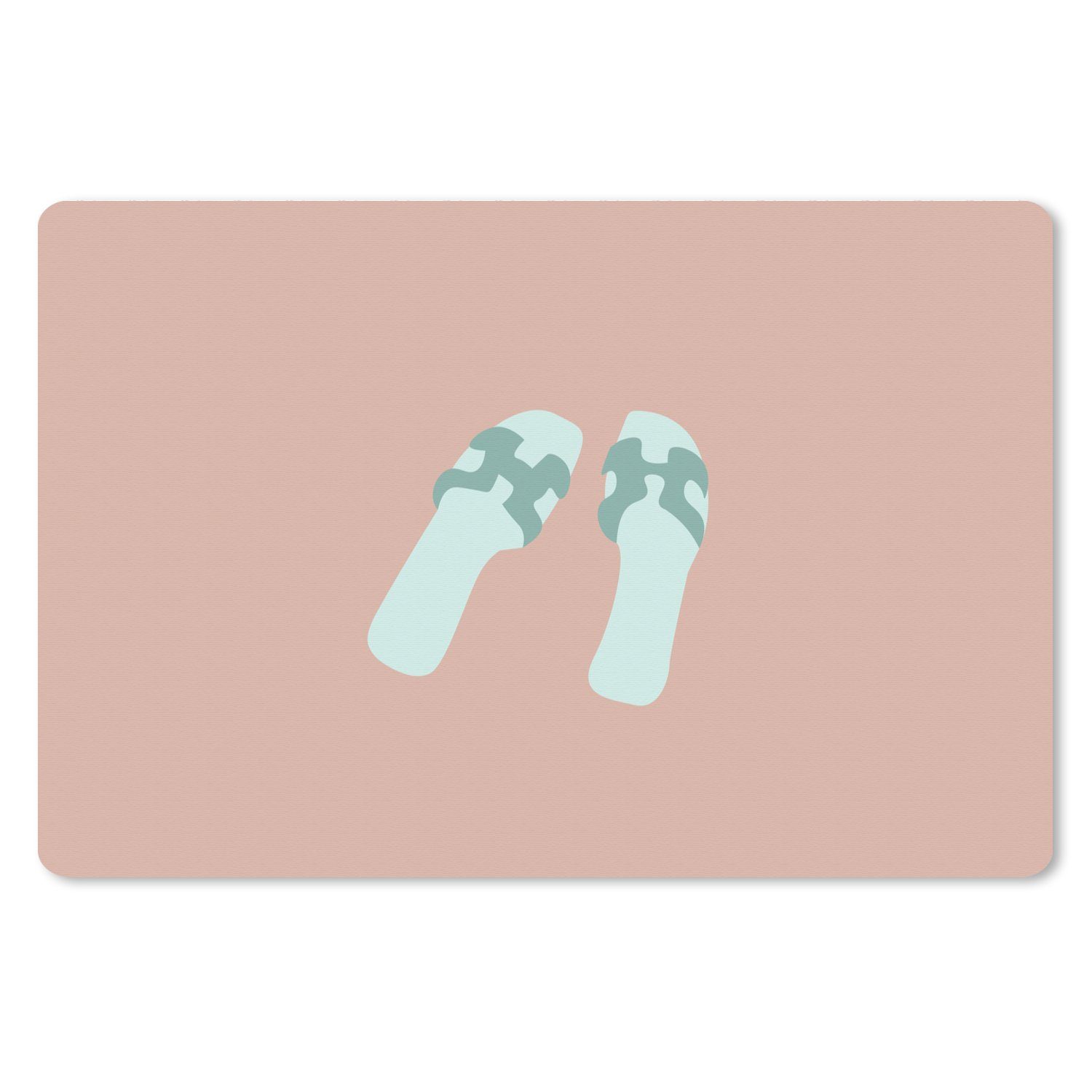 MuchoWow Gaming Mauspad Sommer - Pantoffeln - Pastell (1-St), Mousepad mit Rutschfester Unterseite, Gaming, 120x80 cm, XXL, Großes