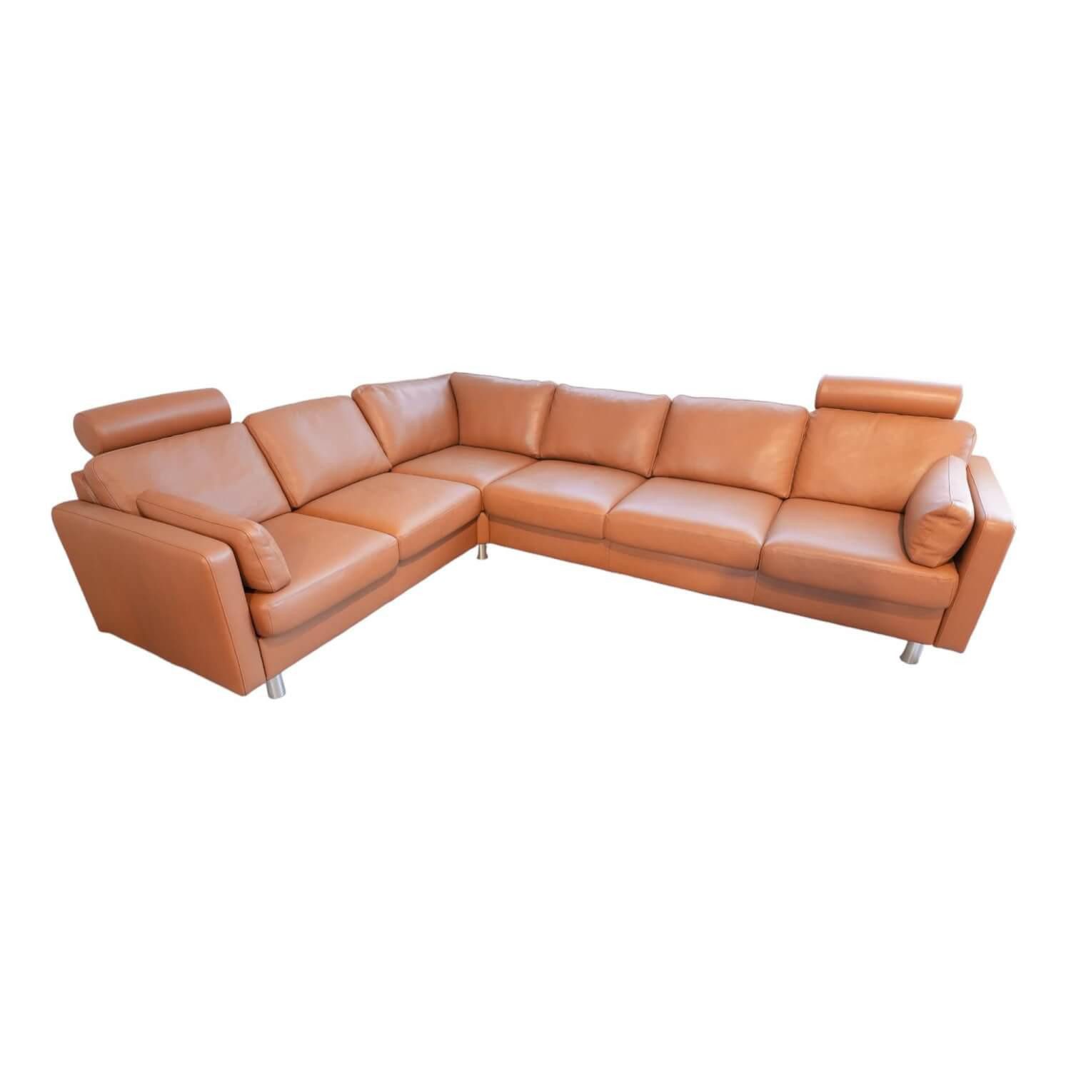Stressless® Ecksofa Ecksofa E600 Leder Noblesse 37 Tigereye Braun Stahlfuß Mit