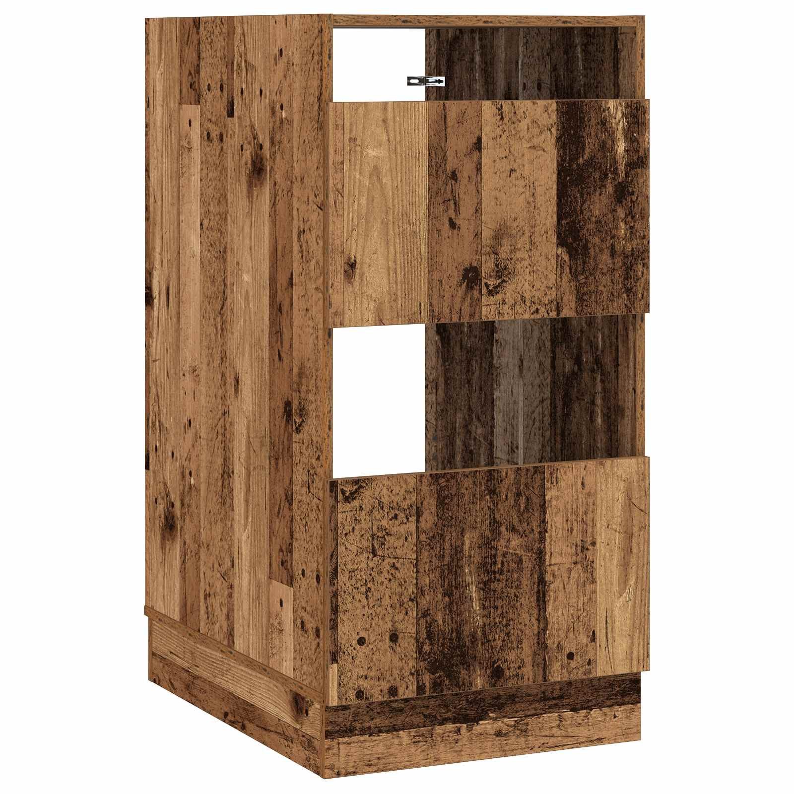 vidaXL Seitenschrank Wäscheschrank mit Tür Altholz 50 x 68 x 102 cm Holzwerkstoff (1-St)