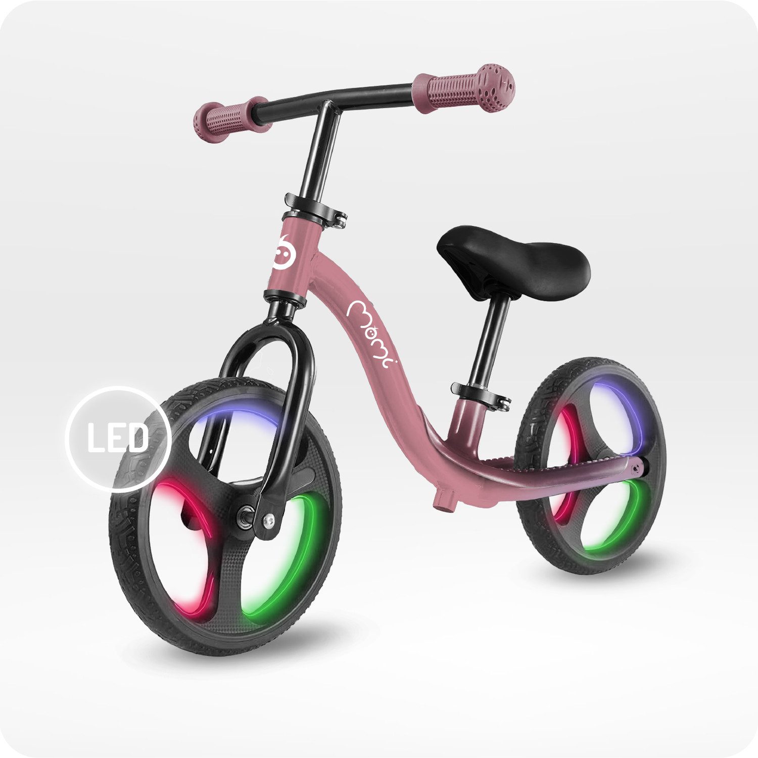 MoMi Laufrad Isoka 10 Zoll, Mit LED-Leuchträdern & Dynamo, bis 35 kg