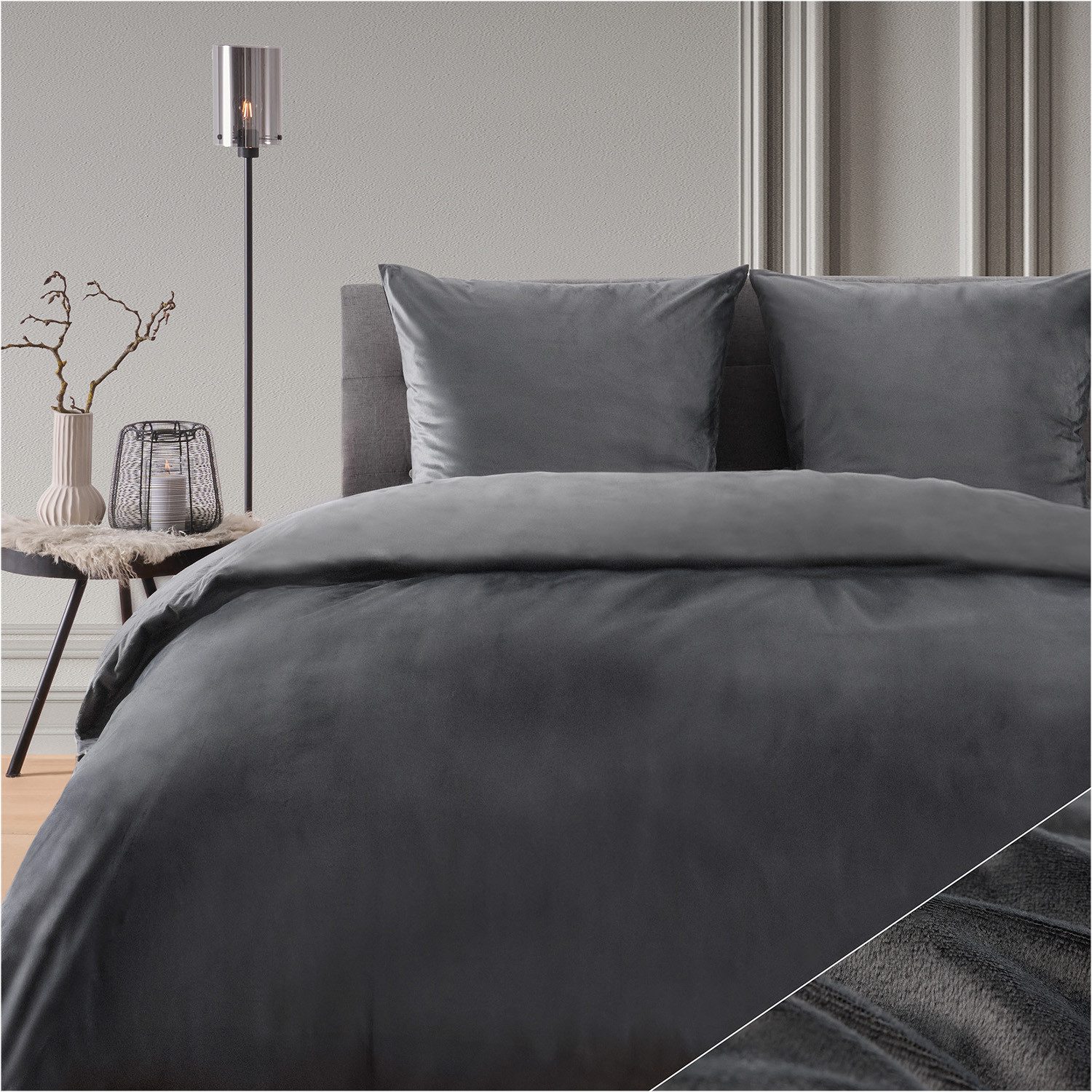 Blumtal Bettwäsche Cashmere-Touch Plüsch, warme Winterbettwäsche + Kopfkissenbezug