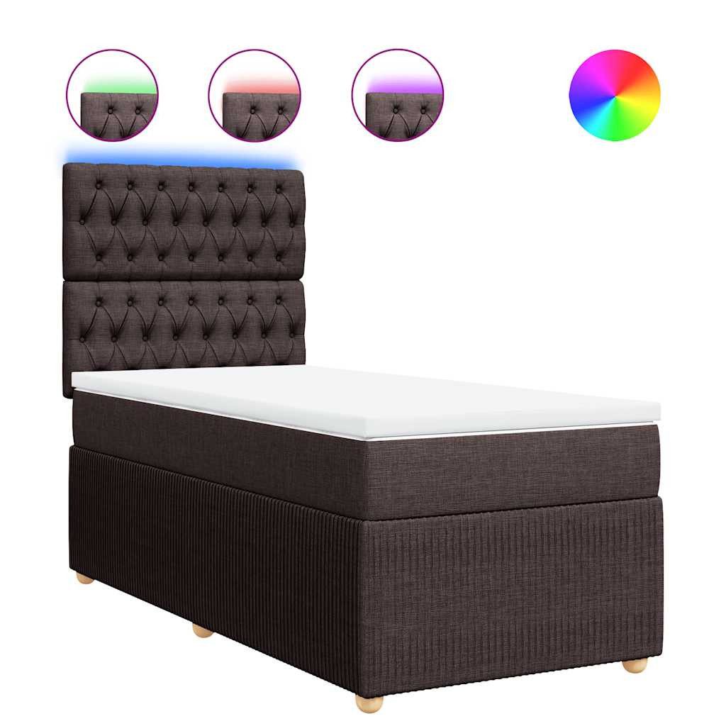 vidaXL Bett Boxspringbett mit Matratze Dunkelbraun günstig online kaufen