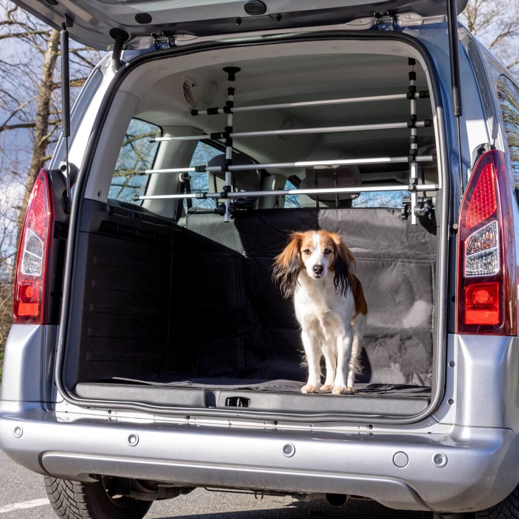 TRIXIE Hundegitter verstellbares Autogitter aus Aluminium - silber/schwarz - Breite: 105–