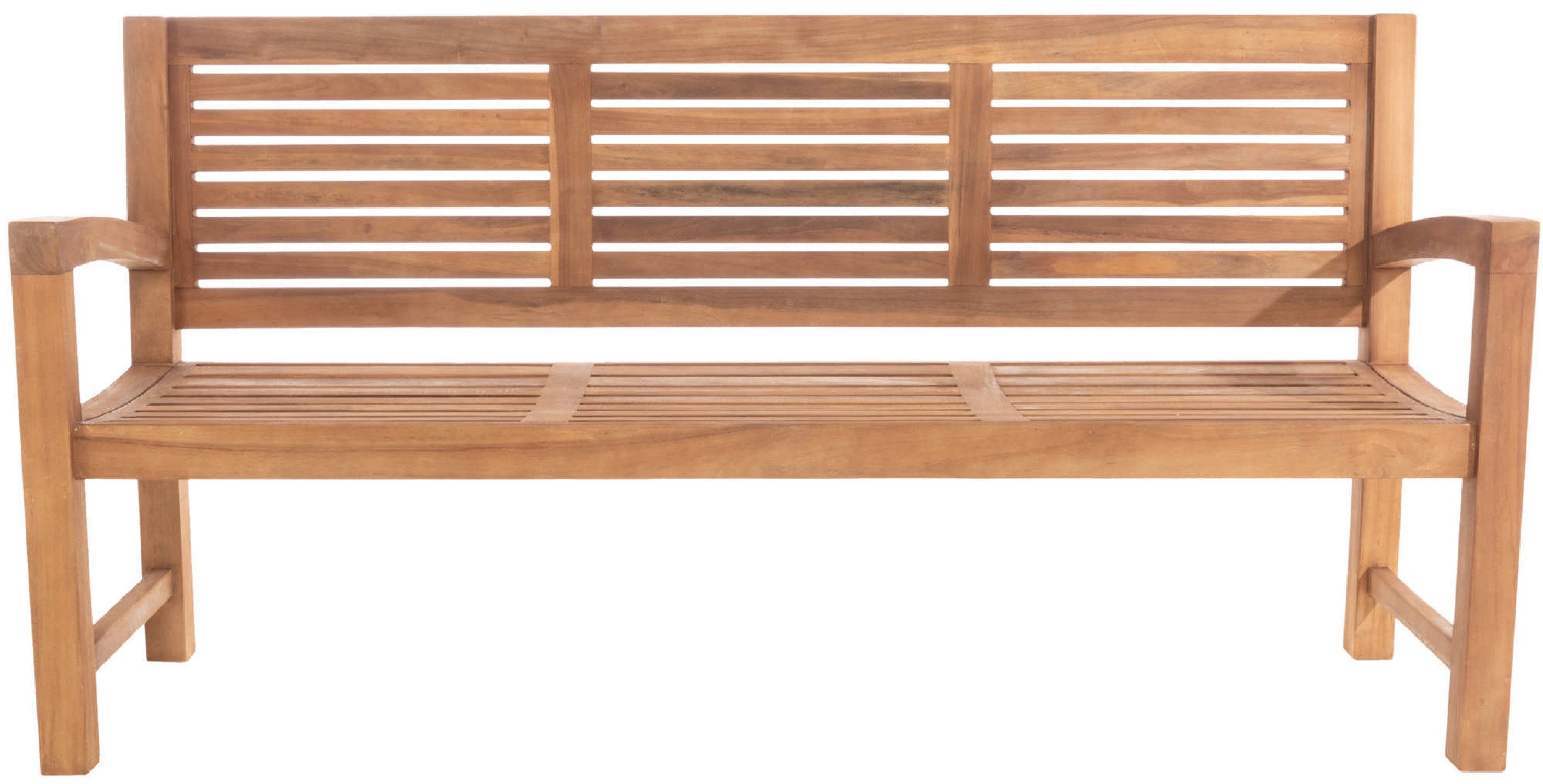 TPFGarden Gartenbank Halmur, Teak-Holz Garten Bank Sitzbank massiv mit Sprossendesign 180 cm