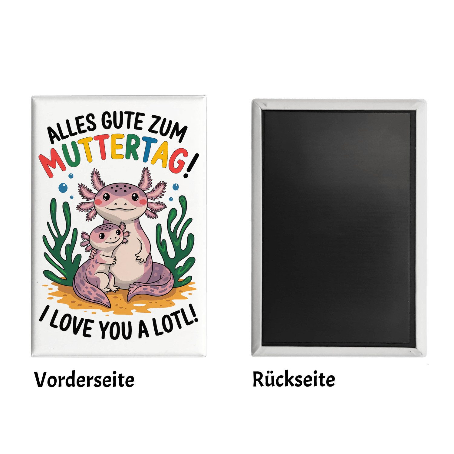 Thumbnail - speecheese Magnet Axolotl Mutter-Kind Souvenir Souvenir Magnet Alles Gute zum Muttertag!