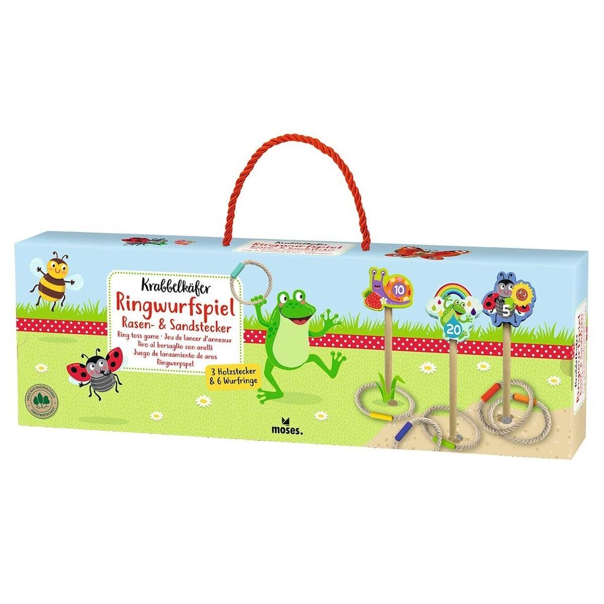 Moses. Verlag Spiel Krabbelkäfer Ringwurfspiel für Kinder – mit Tiermotiven & Tragebox