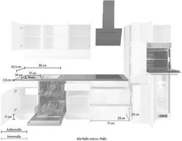 KOCHSTATION Küche KS-Virginia, Breite 330 cm, wahlweise mit Induktion