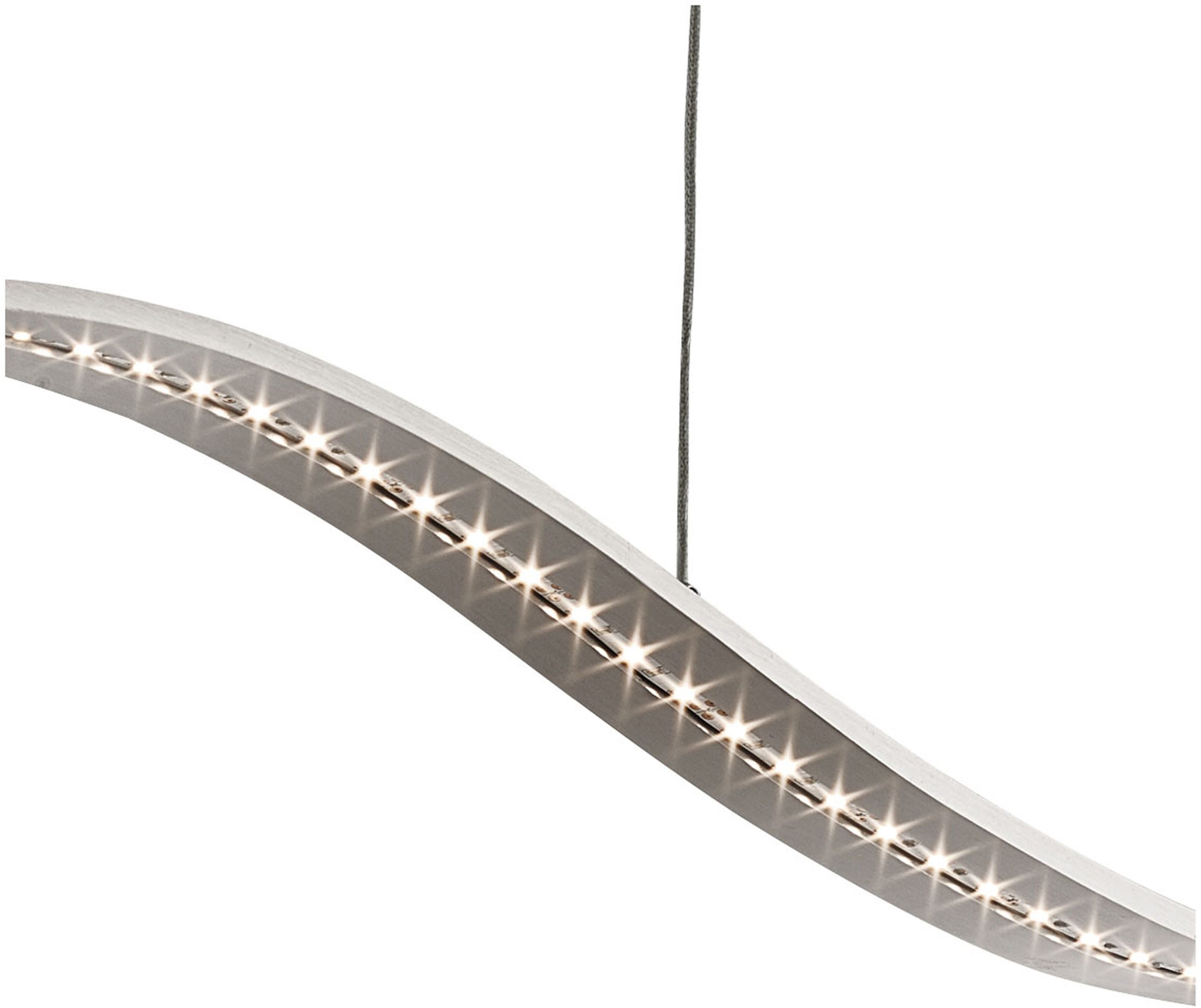 Searchlight Hängeleuchte Wing Bar Pendant - Satin Silver Metal, LED fest integriert, Warmweiß