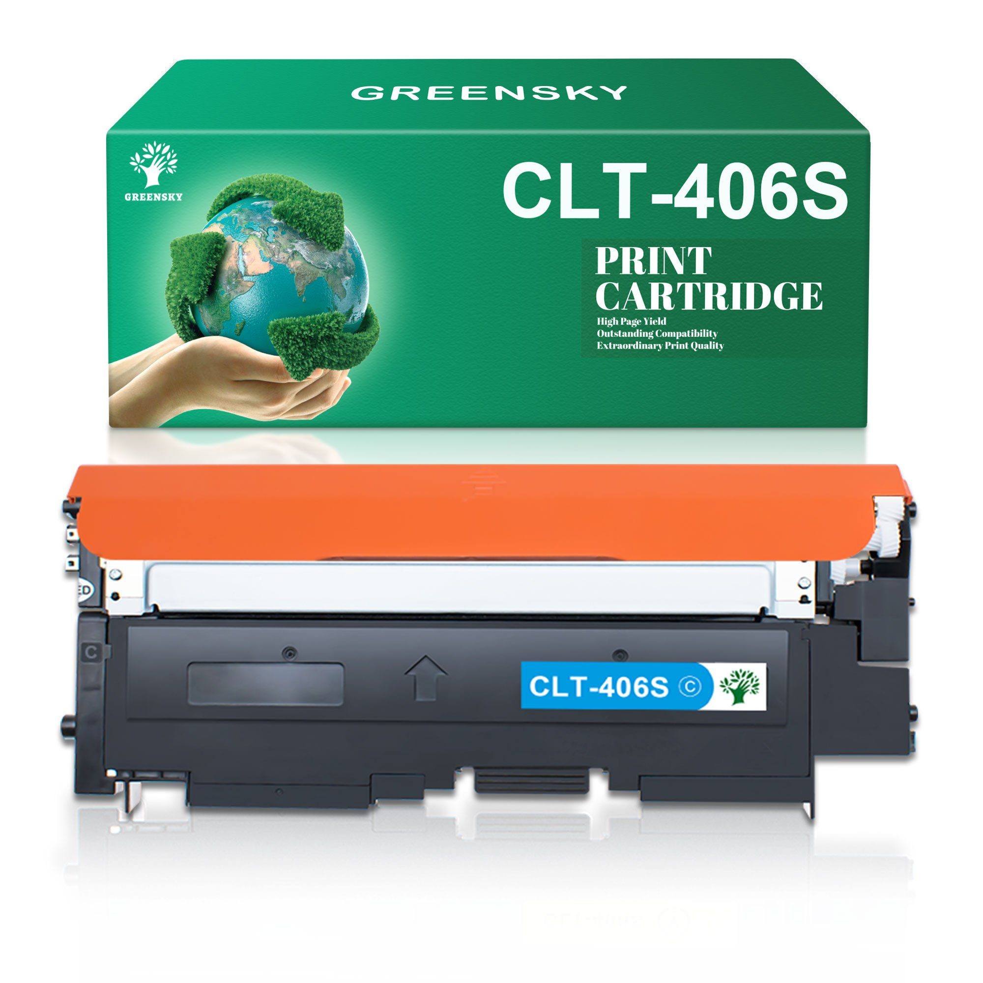 Greensky Tonerkartusche 1PK ersetzt für SAMSUNG 406S CLT-406S CLT-P406C, (1-St) 1x Cyan