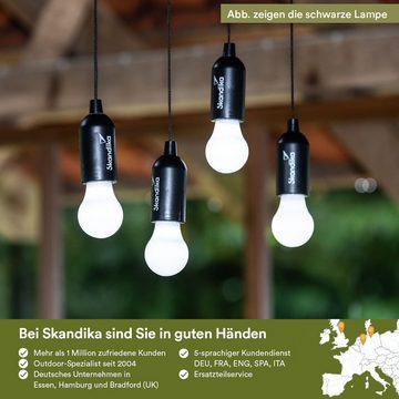 Skandika LED Gartenleuchte Campinglampe Narvik 4er-Set, LED Lampe, Pull Light, batteriebetriebene Glühbirne mit Zugschalter