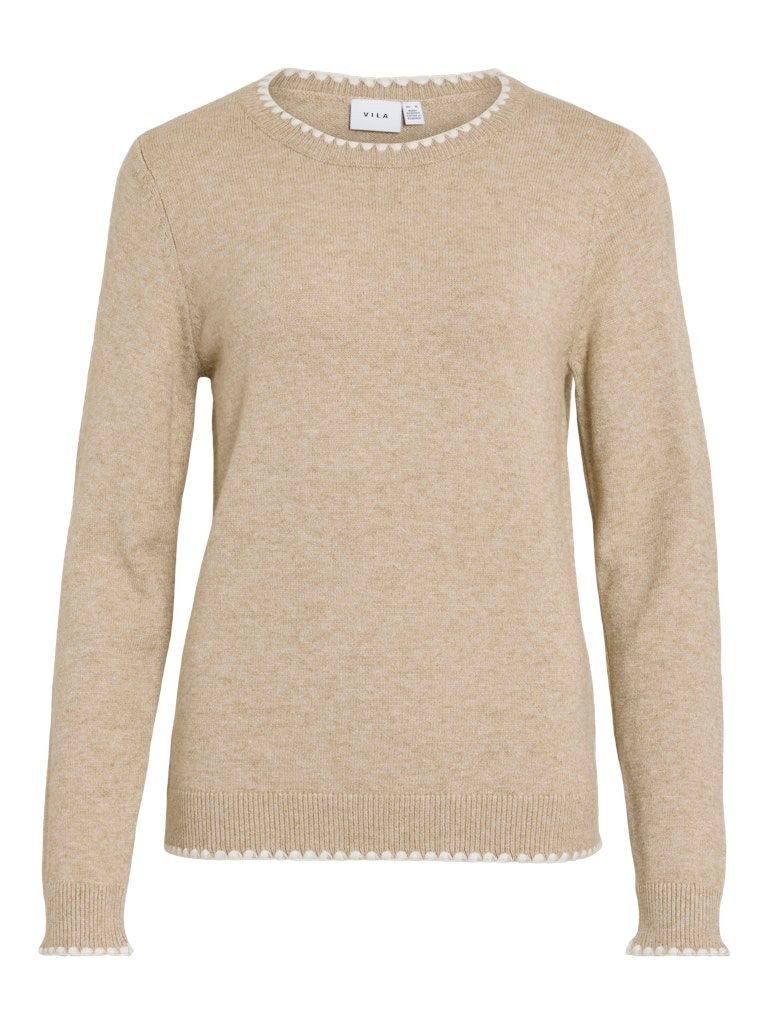 Vila Rundhalspullover VIRIL O-NECK L/S DETAIL KNIT günstig online kaufen