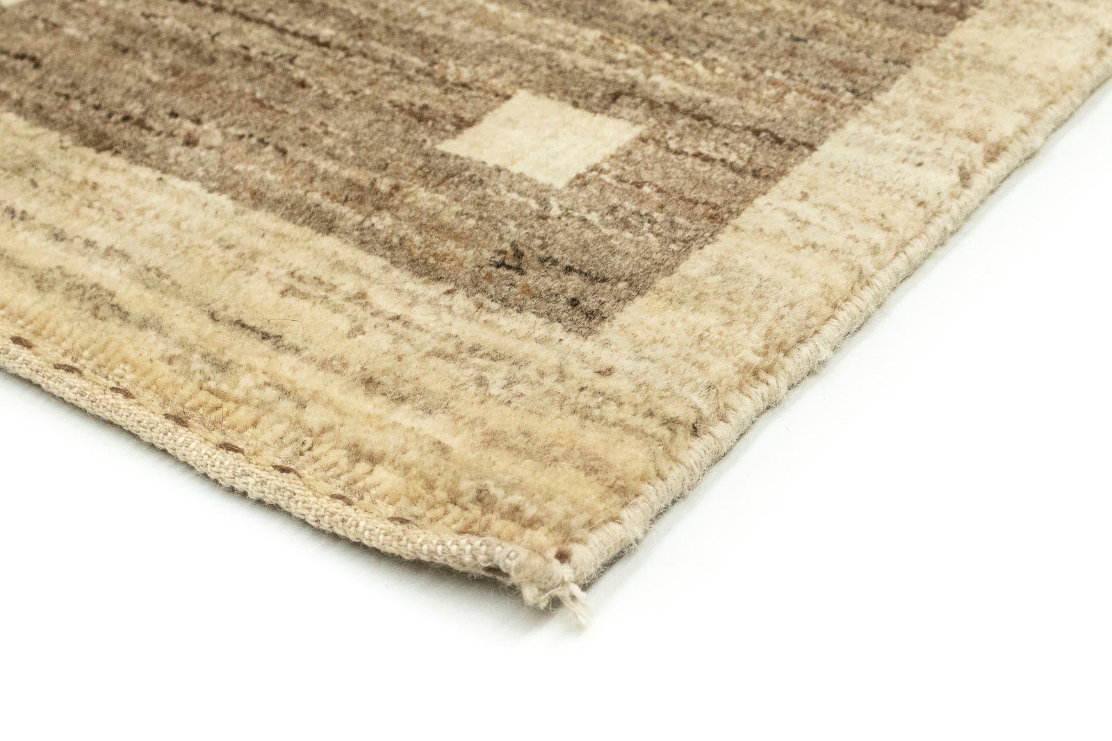 handgeknüpft Gabbeh rechteckig, 18 mm, morgenland, Höhe: handgeknüpft Wollteppich naturweiß, Teppich