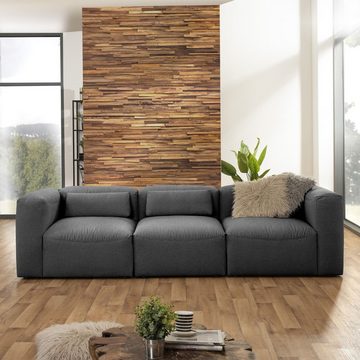 58 aufm Kessel Sofa Sofa 3-Sitzer Kaleigh Bezug Flachgewebe Kunststoff, Sparpreis inkl. Kostenlosem Versand 1 Teile, hochwertig verarbeitet,bequemer Sitz