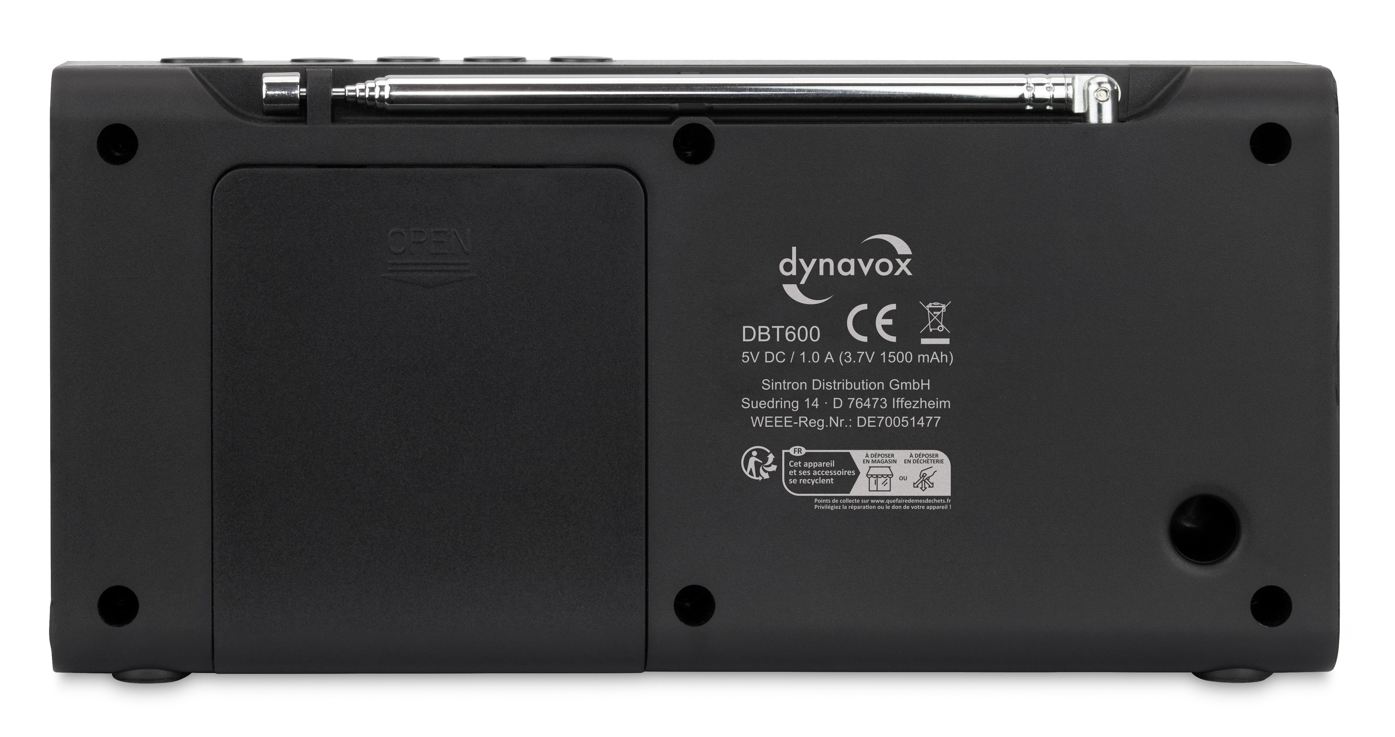 Dynavox DBT 200 Digitalradio (DAB) (Digitalradio (DAB), FM-Tuner, tragbar, Küchenradio, Weckfunktion, BT-Streaming)