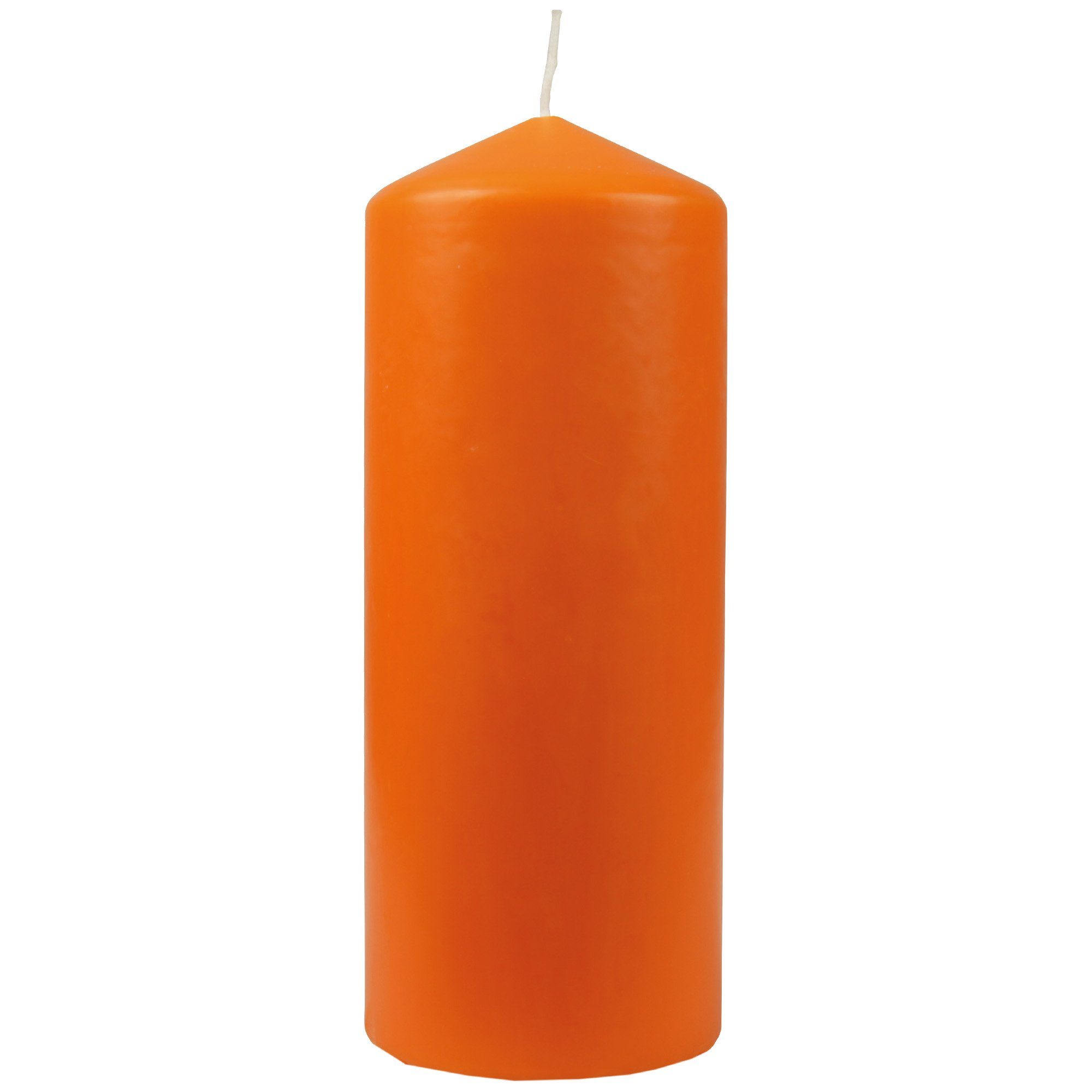 Candle Ocker HS Ø8cm x Kerze in Farben Blockkerze Wachskerzen (3-tlg), vielen - 20cm Stumpenkerze