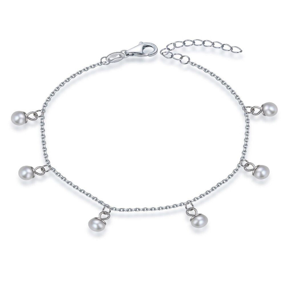 MOISS Armband Pøekrásný støíbrný náramek s perlièkami BP000022