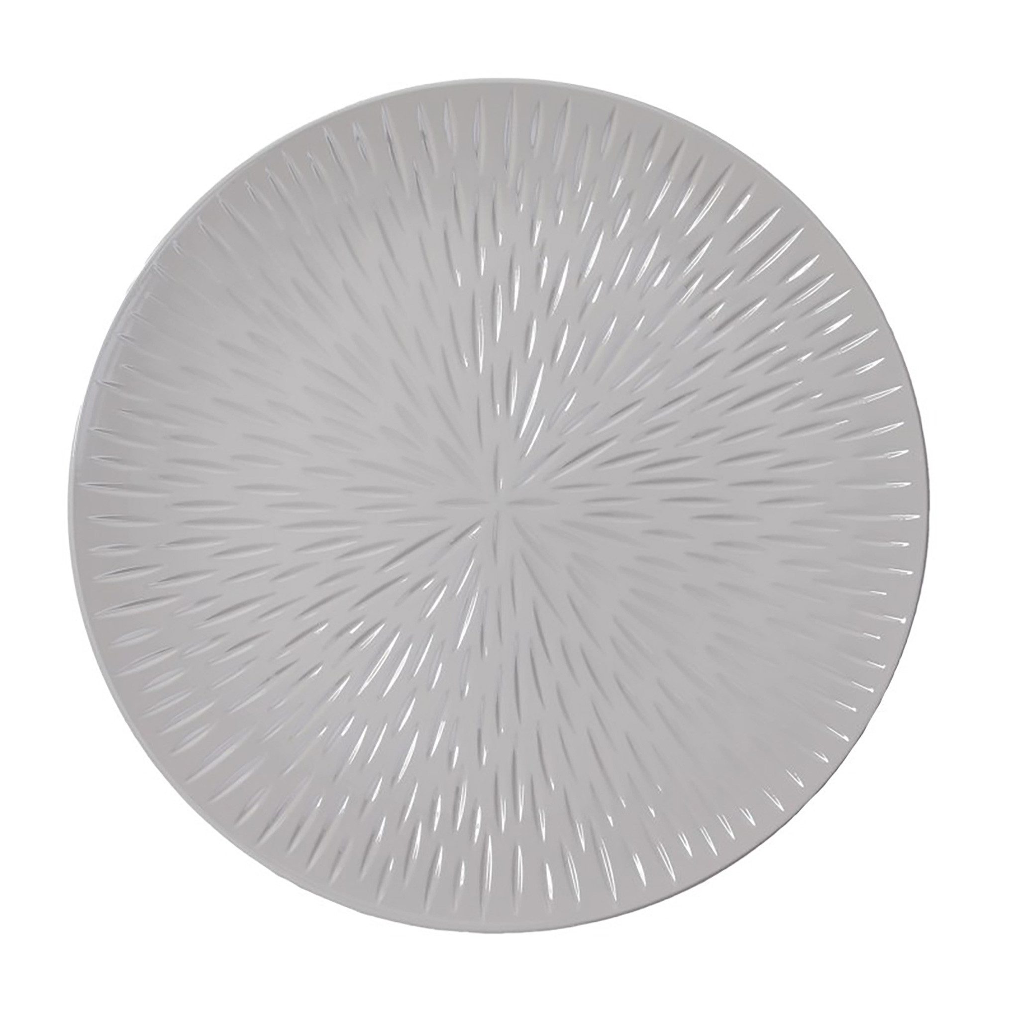 MAGIC by Inge Dekoteller, Dekoteller 33cm Kunststoff mit Strahlen Muster - Grau