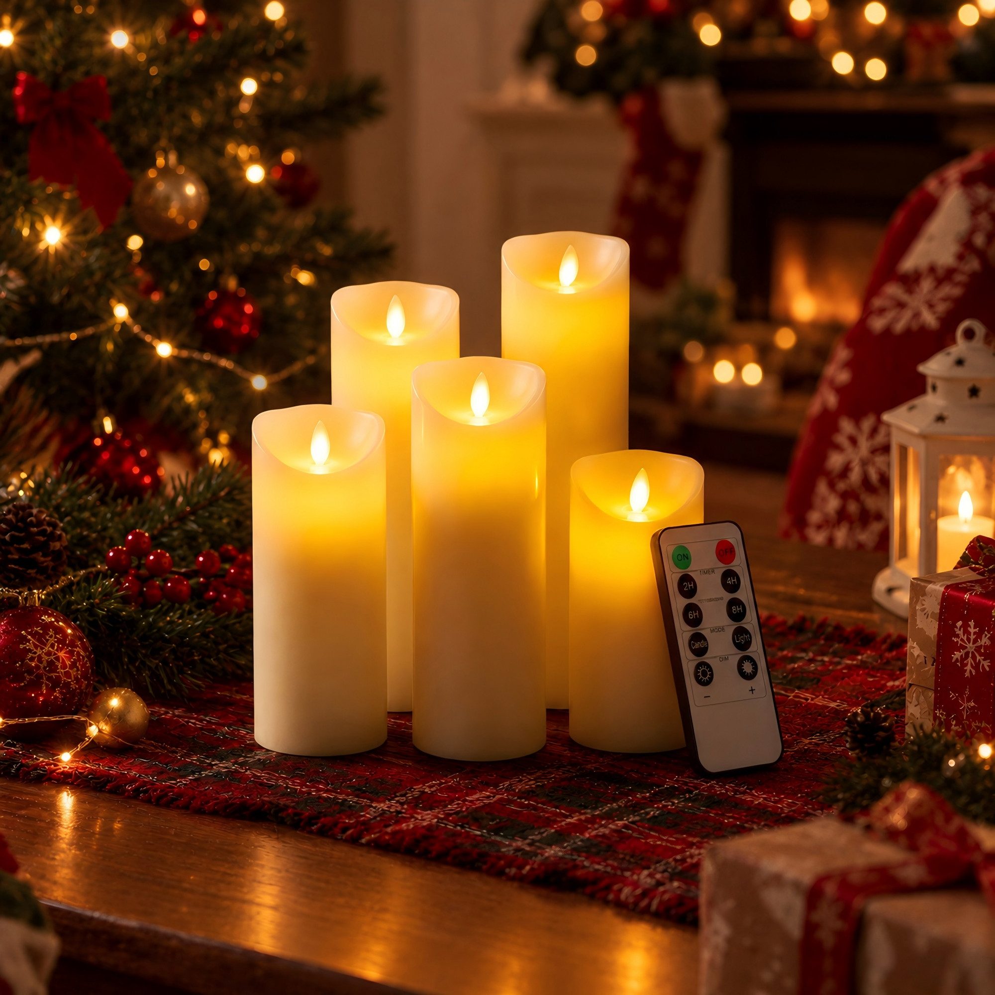 CCLIFE LED-Kerze CCLIFE LED Kerzen Echtwachs flammenlos mit Fernbedienung Timer