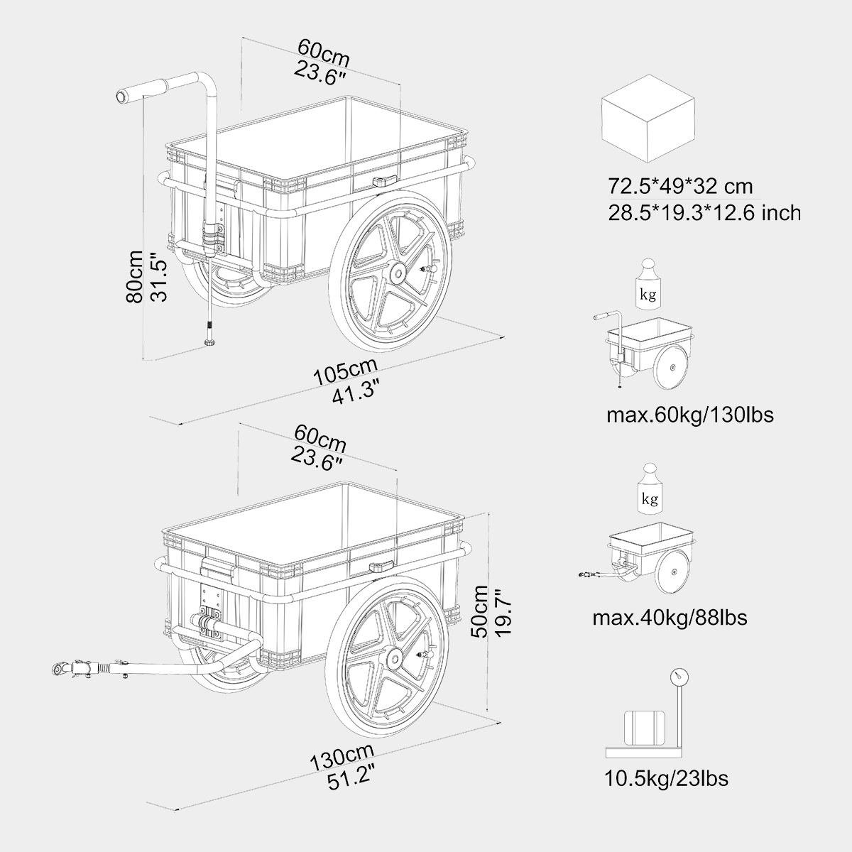 TIGGO bicycle cargo trailers, cargo trailers & handcarts, bicycle trailers, transport trailers
