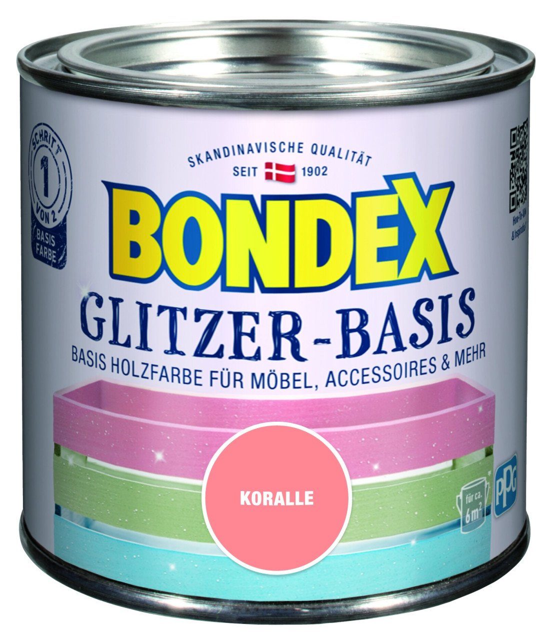 Bondex Holzschutzlasur Bondex Glitzer-Basis 500 ml koralle