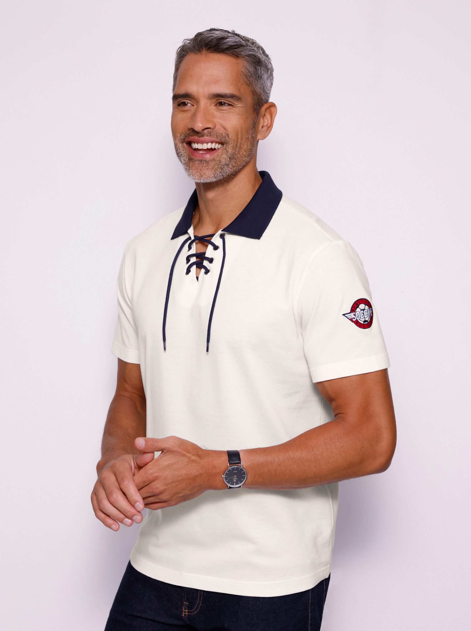 Sieh an! T-Shirt Kurzarm-Poloshirt Kurzarm