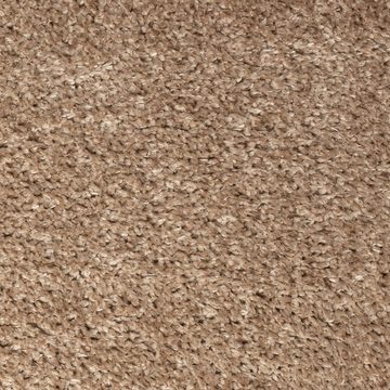 Teppich Waschbarer Shaggy Teppich für Schlafzimmer – rutschfest – in beige, Carpetia, rechteckig, Höhe: 25 mm, Je Licht heller / dunkler erscheinend, Geeignet für Fußbodenheizung, Waschbar