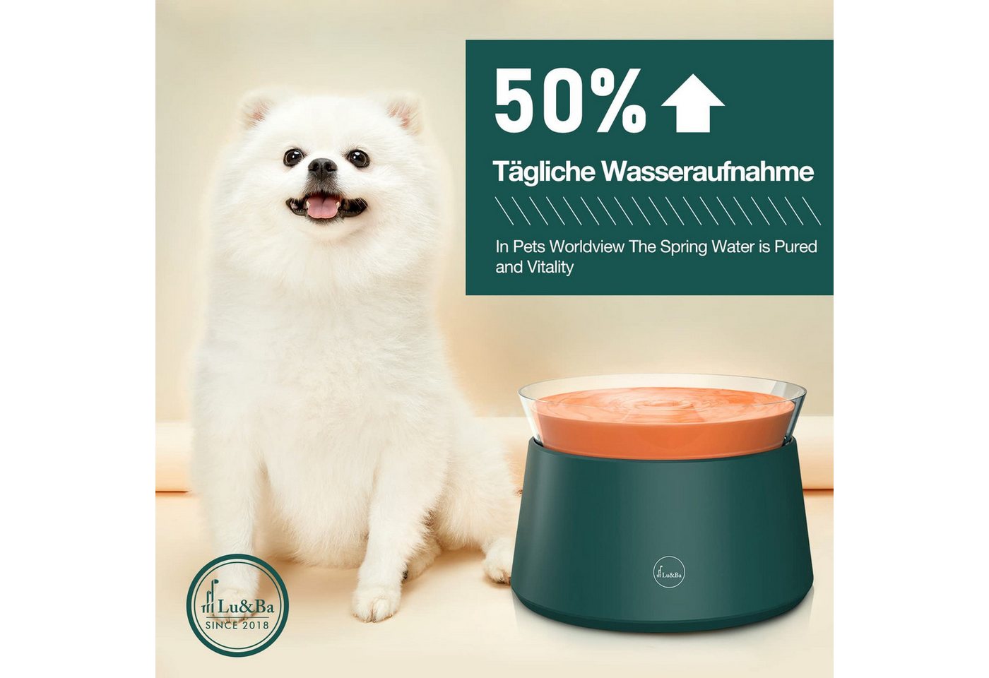 Thumbnail - YI Trinkbrunnen Trinkbrunnen für Katze Leise, Katzenbrunnen mit Karbonfilter 1.4 L
