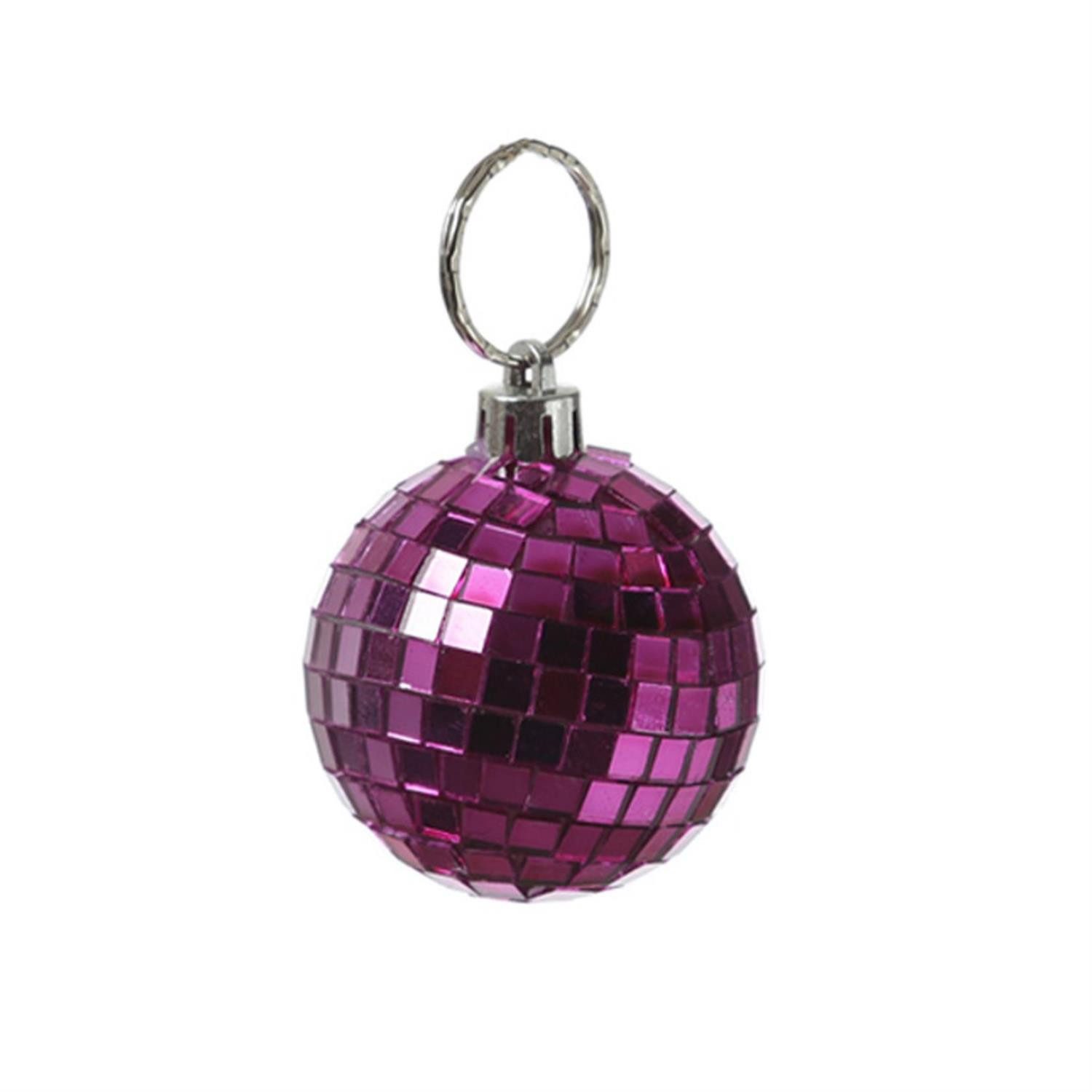 MARELIDA Christbaumschmuck Weihnachtsbaumschmuck Discokugel Spiegelkugel Baumkugel D: 5cm pink