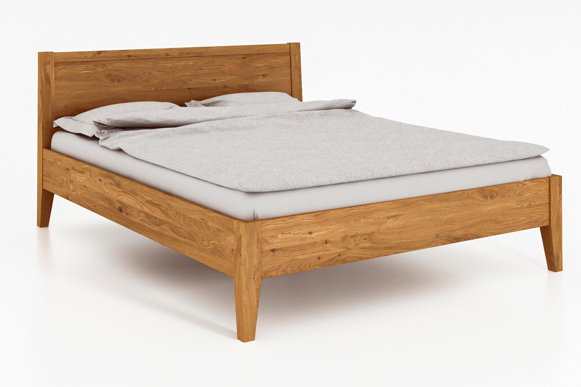 byoak Bett ODYS 180 x 200 aus Massivholz, mit Holzkopfteil, Naturgeölt