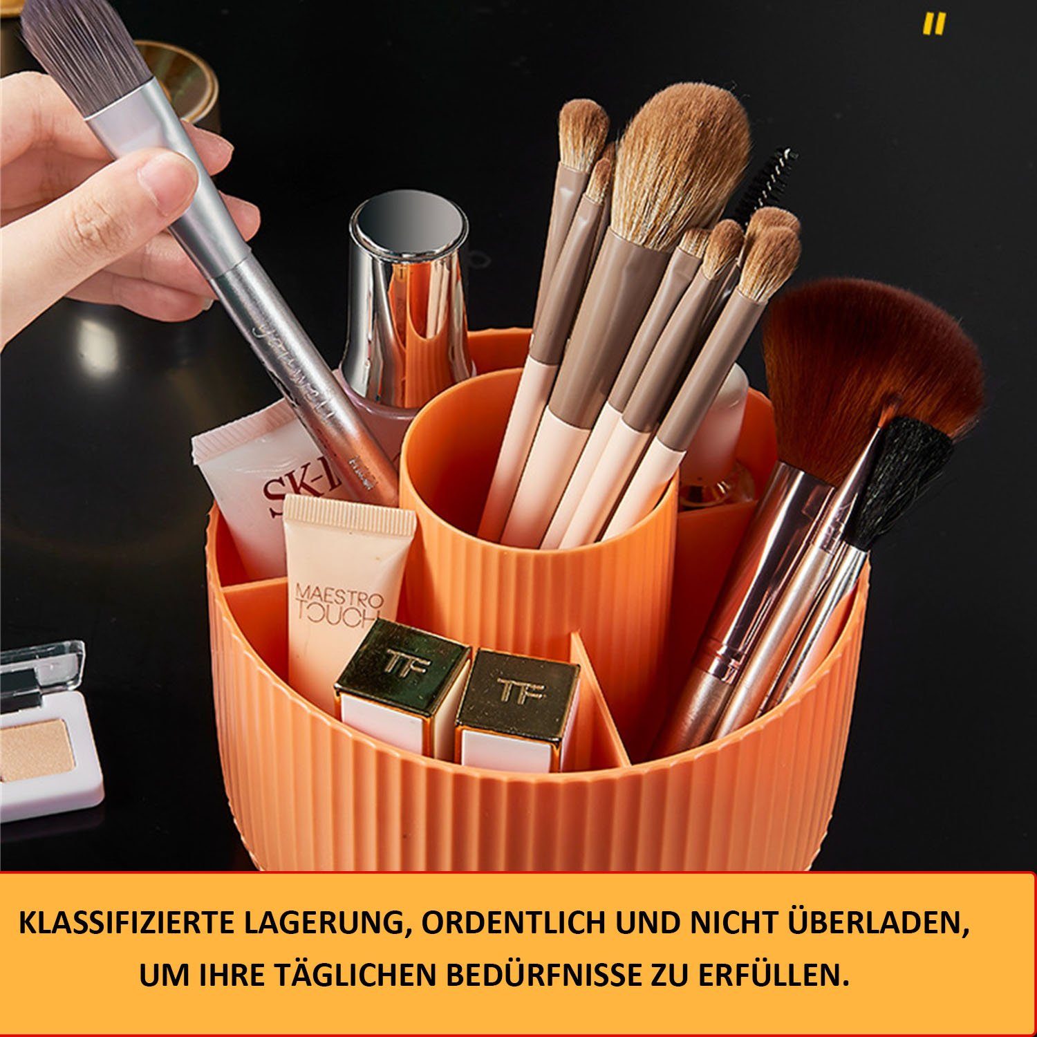 Organizer MAGICSHE Make-Up Orange Platz für 1-tlg., Kosmetika, Aufbewahrungsfass sparen