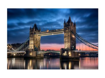 wandmotiv24 Leinwandbild Towerbridge London, Städte (1 St), Wandbild, Wanddeko, Leinwandbilder in versch. Größen