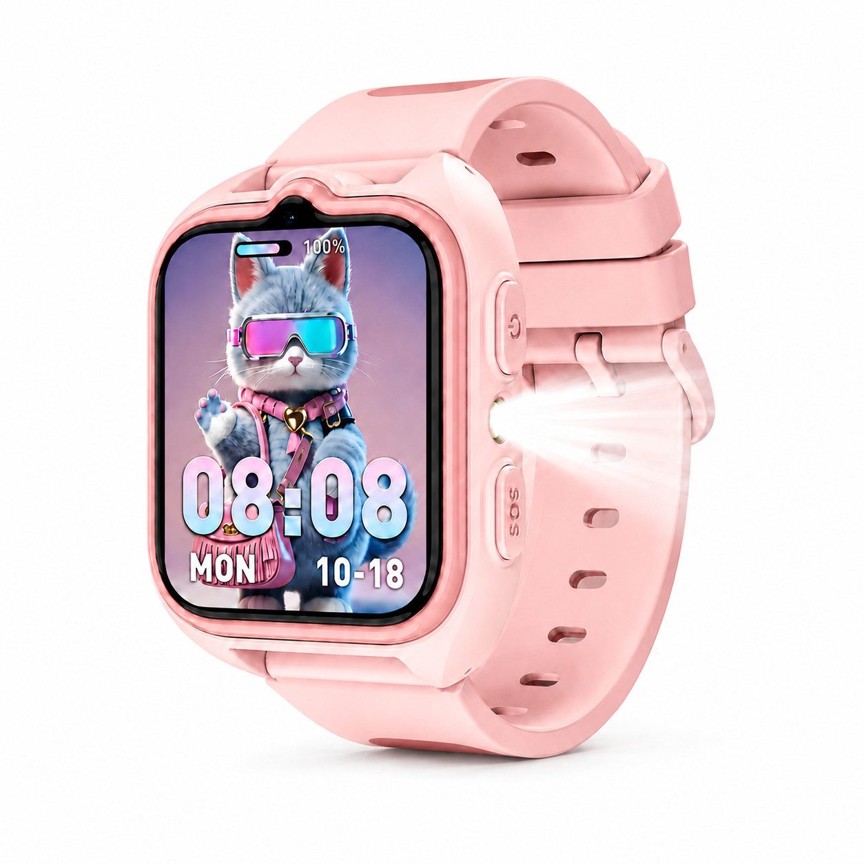 blackview Neu 4G LTE Kinder Smartwatch GPS, HD Videoanruf, 1,75'', SOS Smartwatch (1.75'' Zoll), GPS+LBS+WiFi, 4G-LTE, IP68, Knips-Freunde, mit Taschenlampe