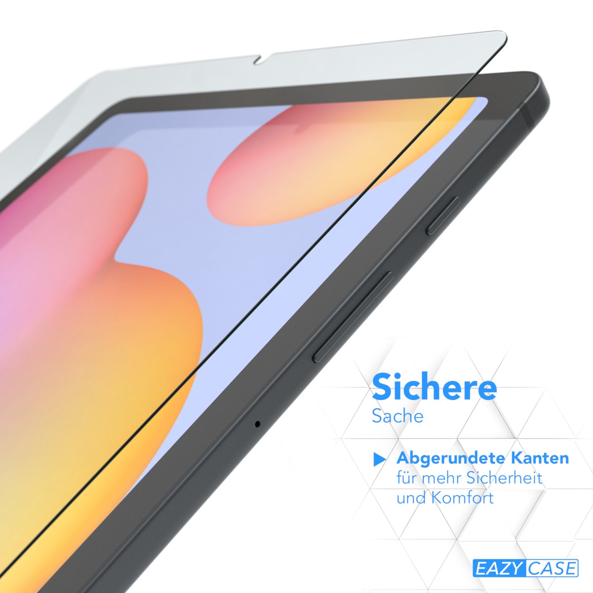 EAZY CASE Schutzfolie Schutzglas für Samsung Galaxy Tab S6 Lite, 10,4 Zoll Panzerglas Displayfolie Tabletschutz Glasfolie Kratzschutz
