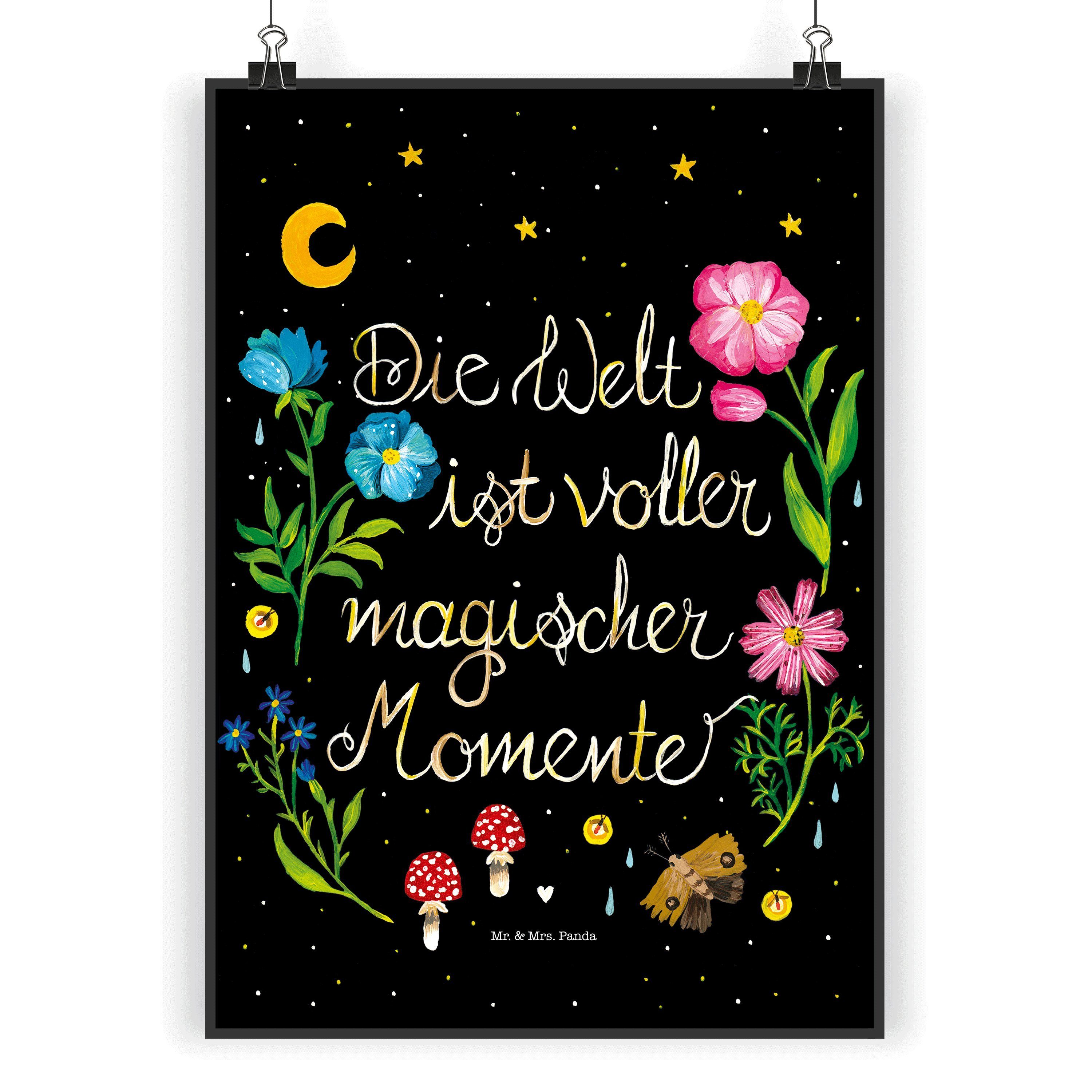 Mr. & Mrs. Panda Poster »Magische Welt Geschenk, Wanddeko, Wandposter