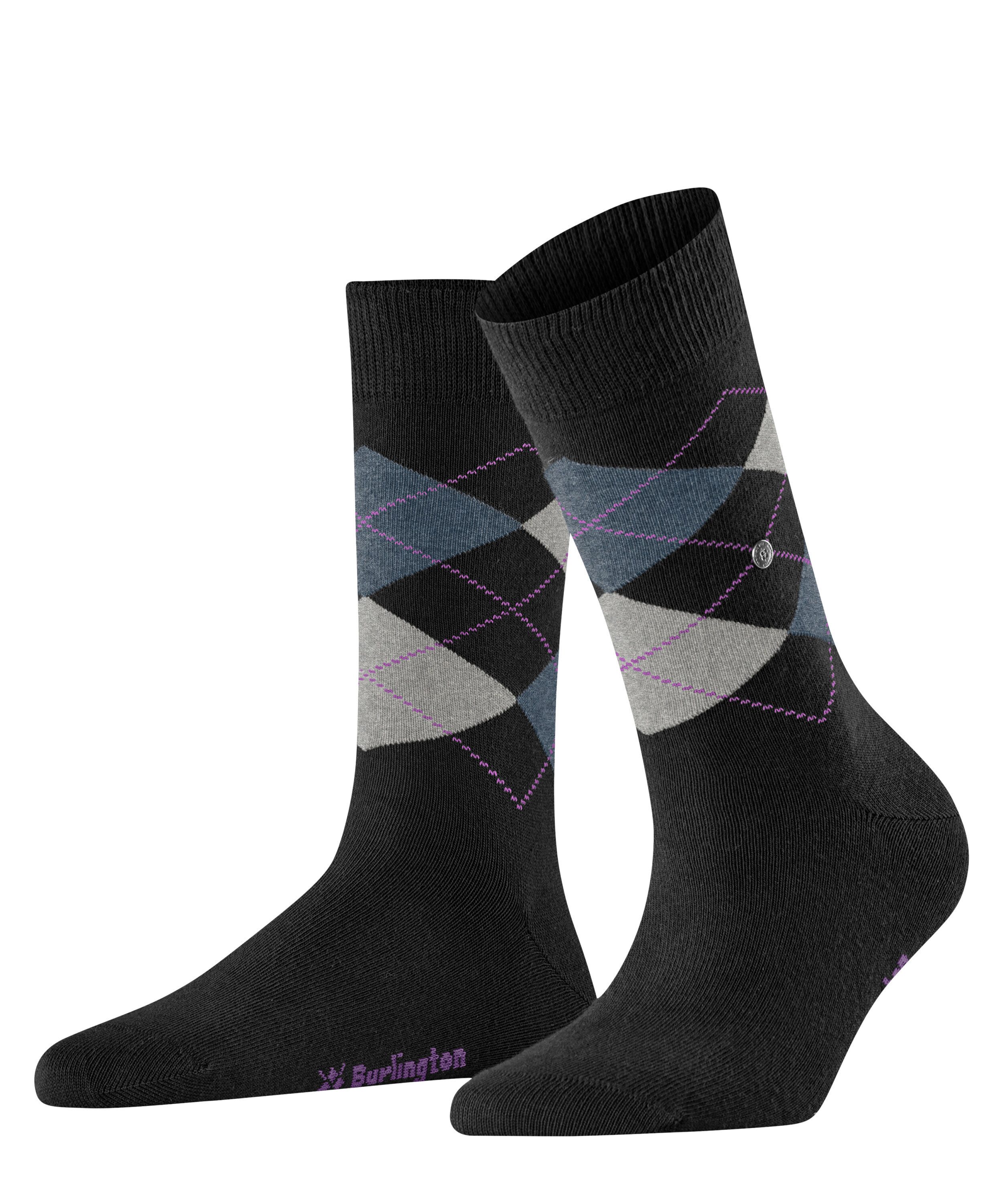 Burlington Socken Basic Gift Box (2 Paar) Gift-Box, Argyle-Design, Burlington-Clip, Einheitsgröße 36-41