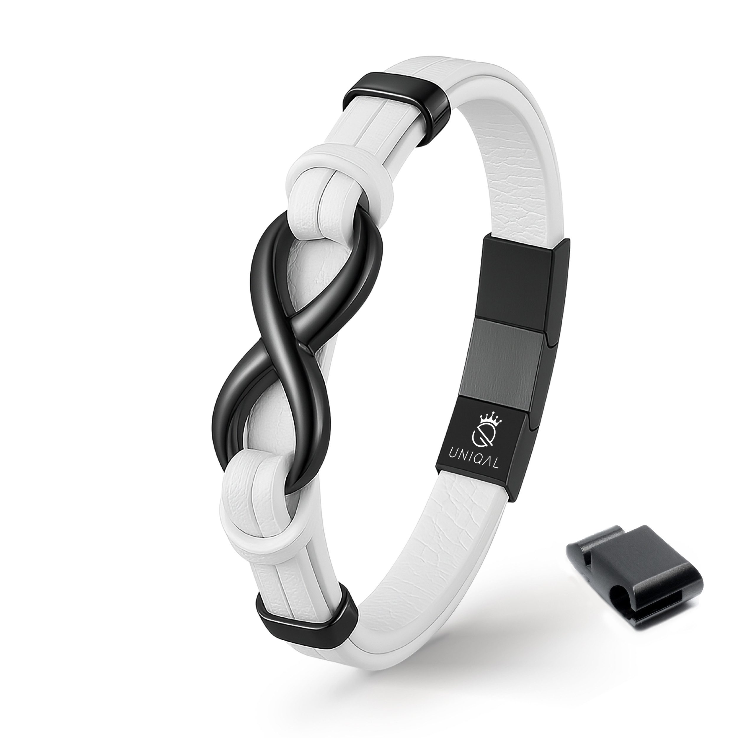 UNIQAL.de Lederarmband Unendlichkeit Leder Armband "INFINITY" Herren (Edelstahl, Echtleder, Casual Style, Handgefertigt), Designed in Germany