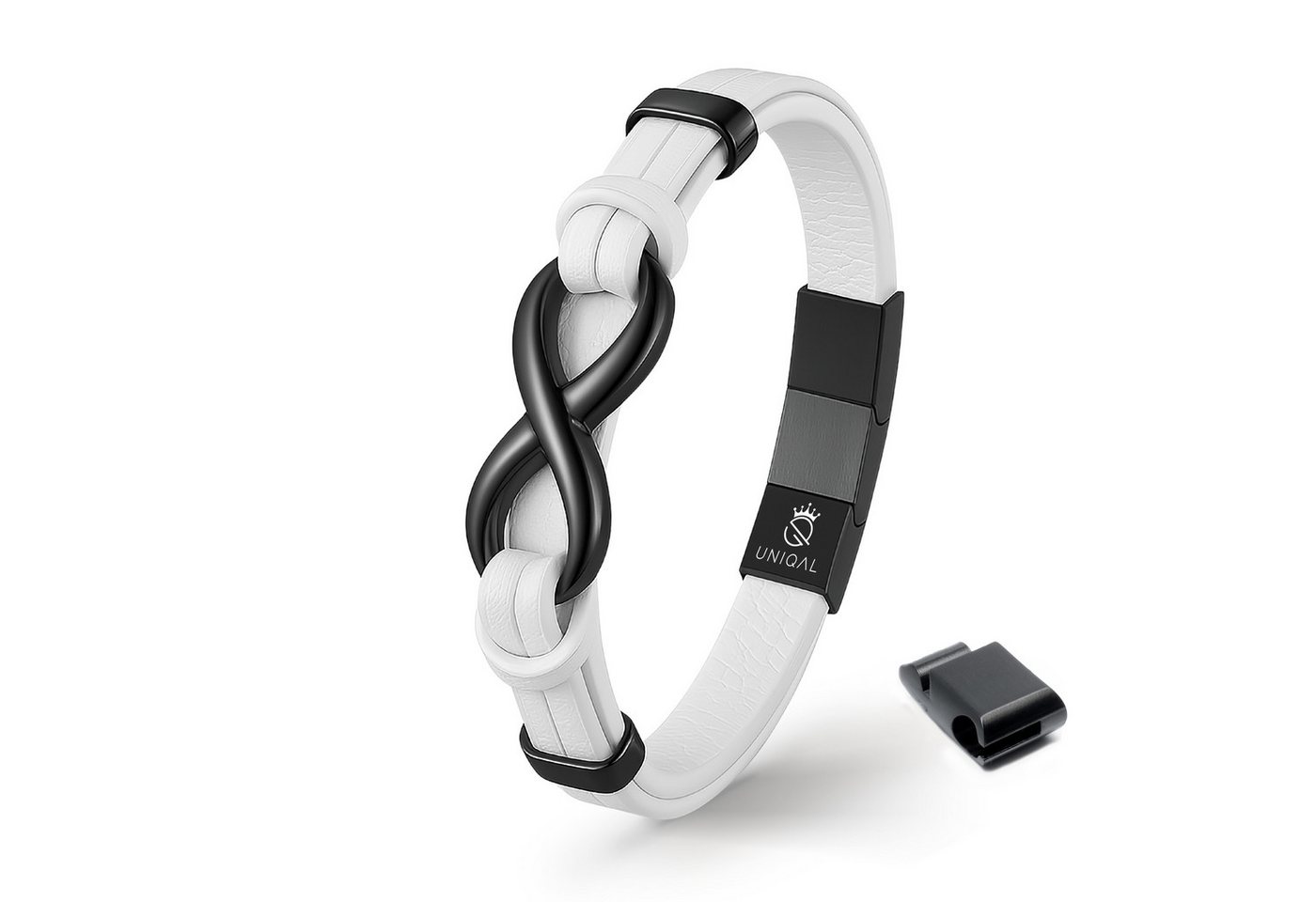 UNIQAL.de Lederarmband Unendlichkeit Leder Armband "INFINITY" Herren (Edelstahl, Echtleder, Casual Style, Handgefertigt), Designed in Germany