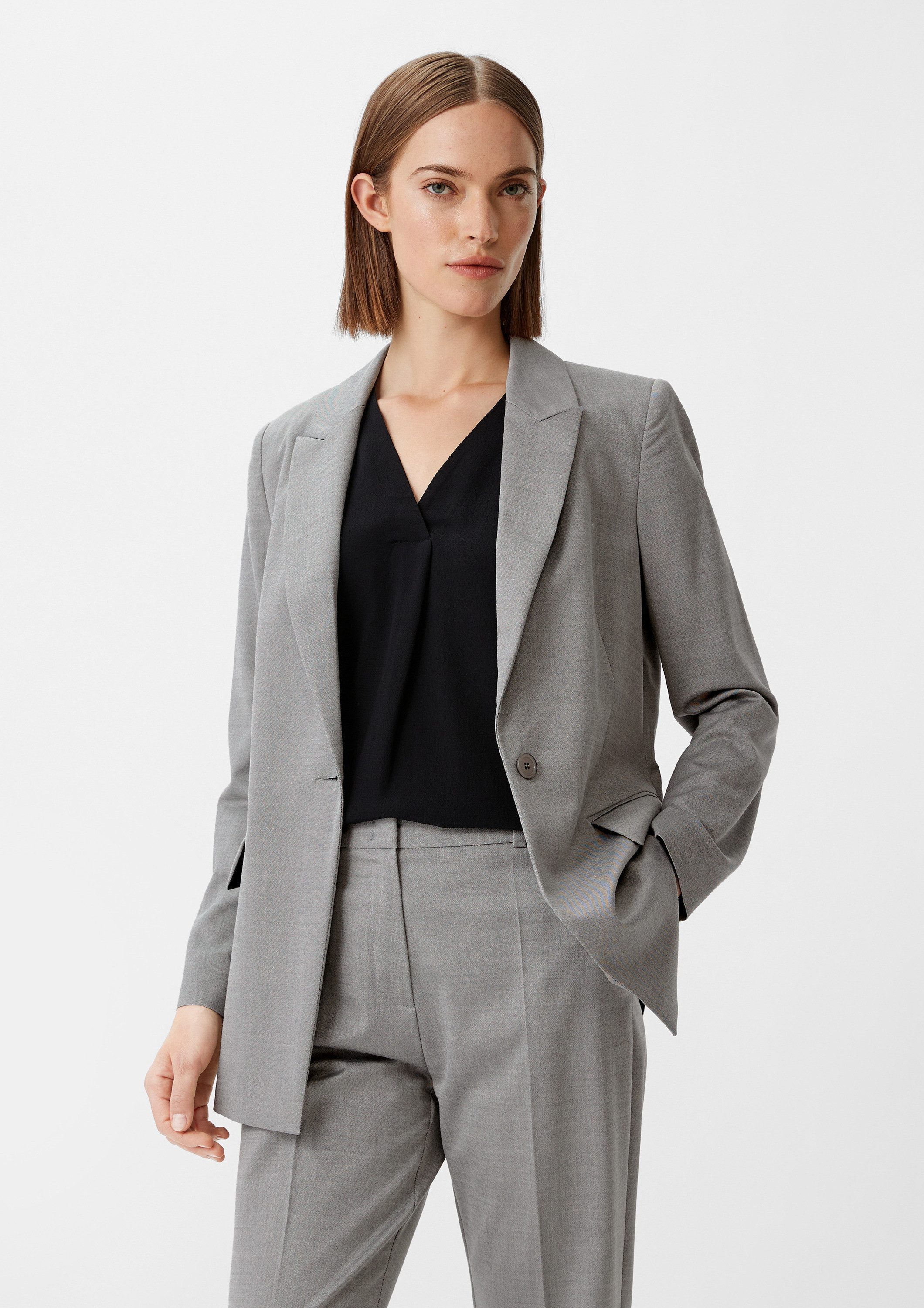 comma Jackenblazer Indoor-Blazer Blazer aus Wollmix