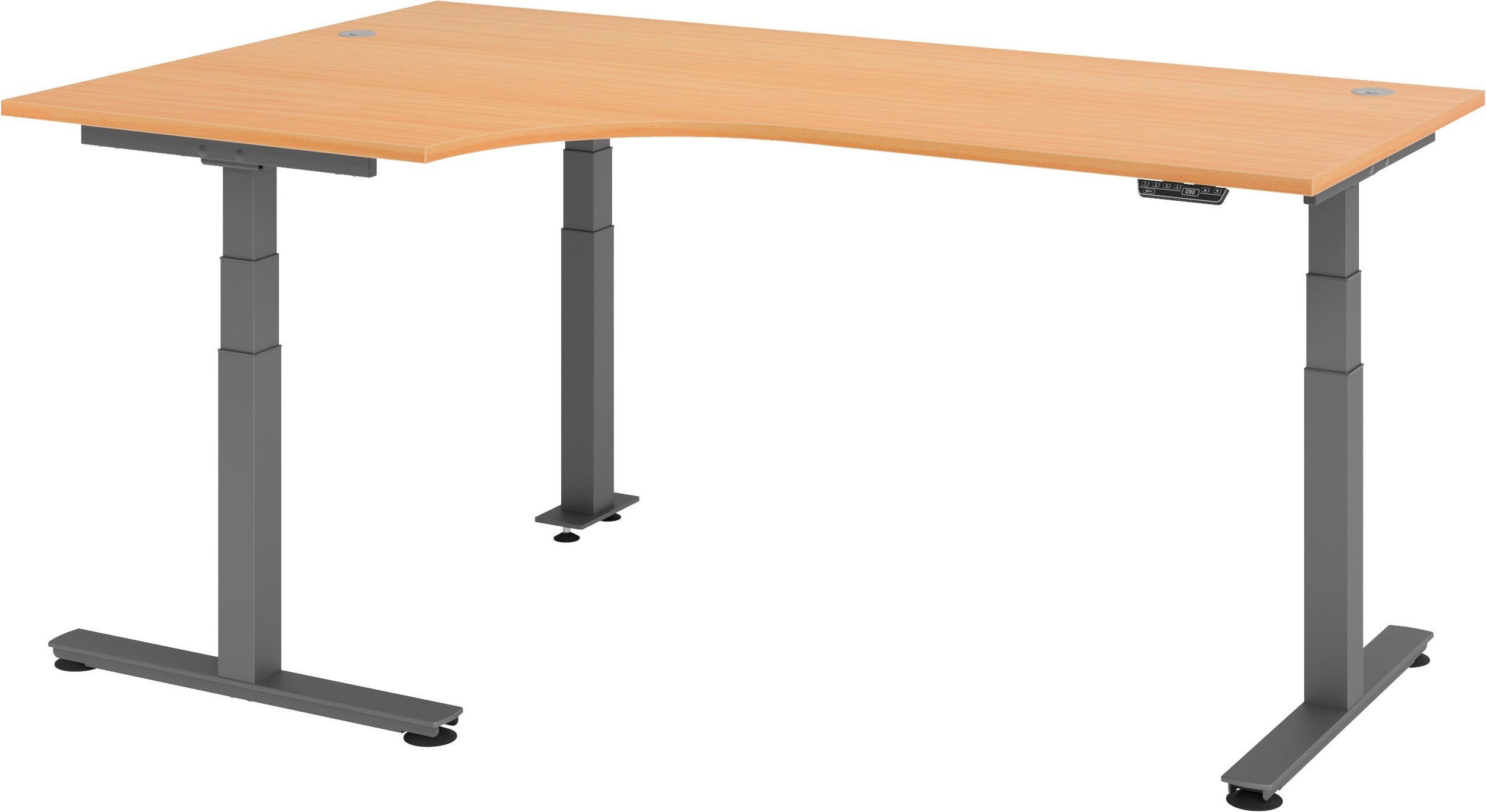 bümö Schreibtisch cm Buche 200 120 Eckform: - XDSM, elektrisch x Dekor: Schreibtisch