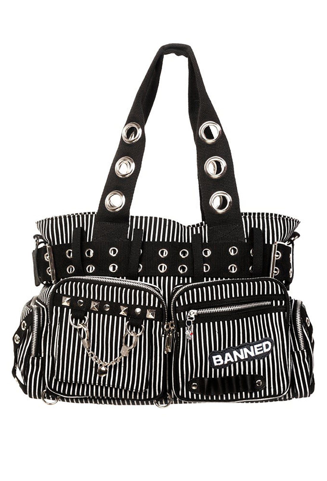 Banned Handtasche Sweet Revenge Weiß Gothic Nieten, Verstellbarer Schulterg günstig online kaufen