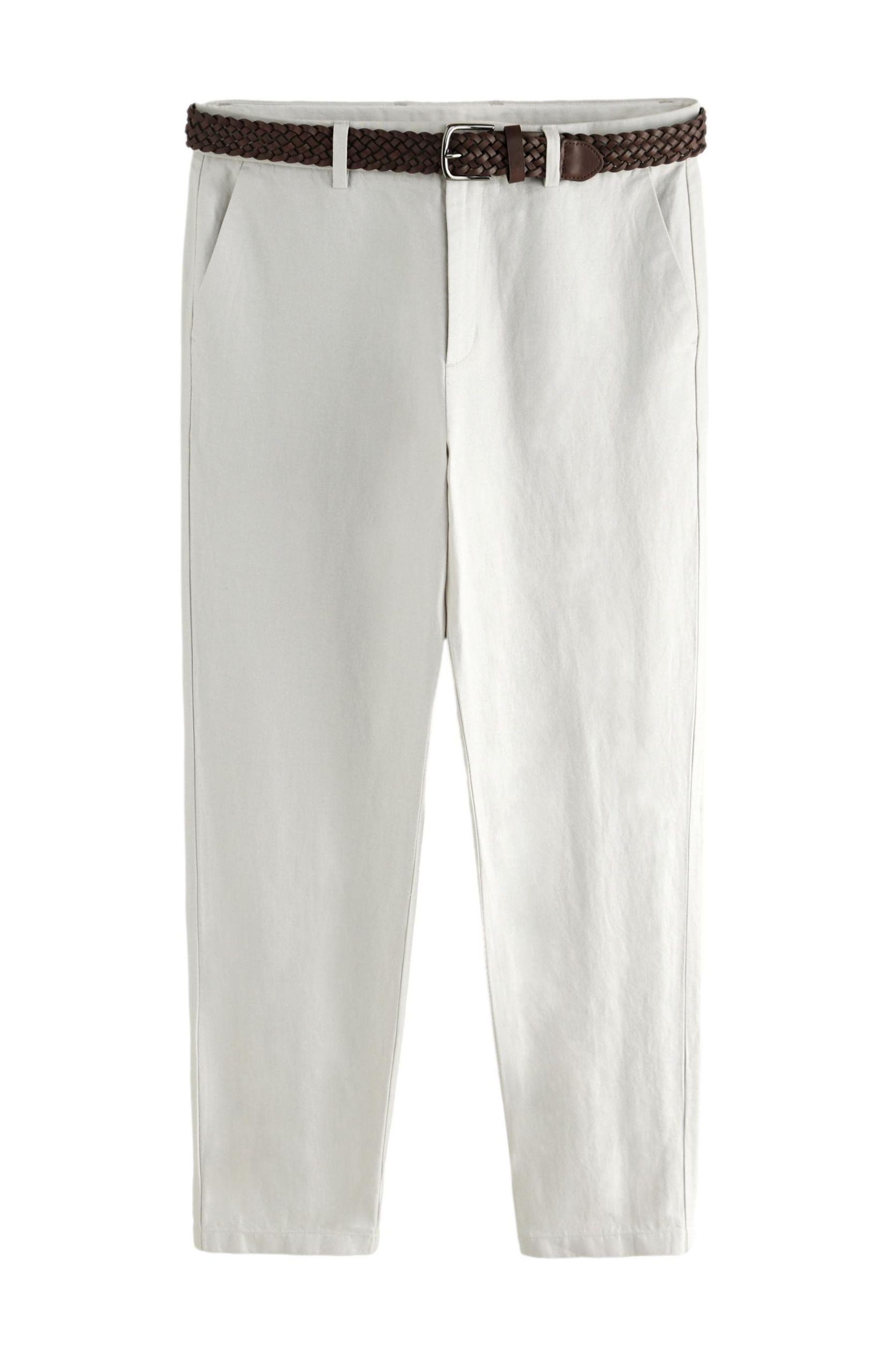 Chinohose Chinohose mit Gürtel aus Leinenmischfaser