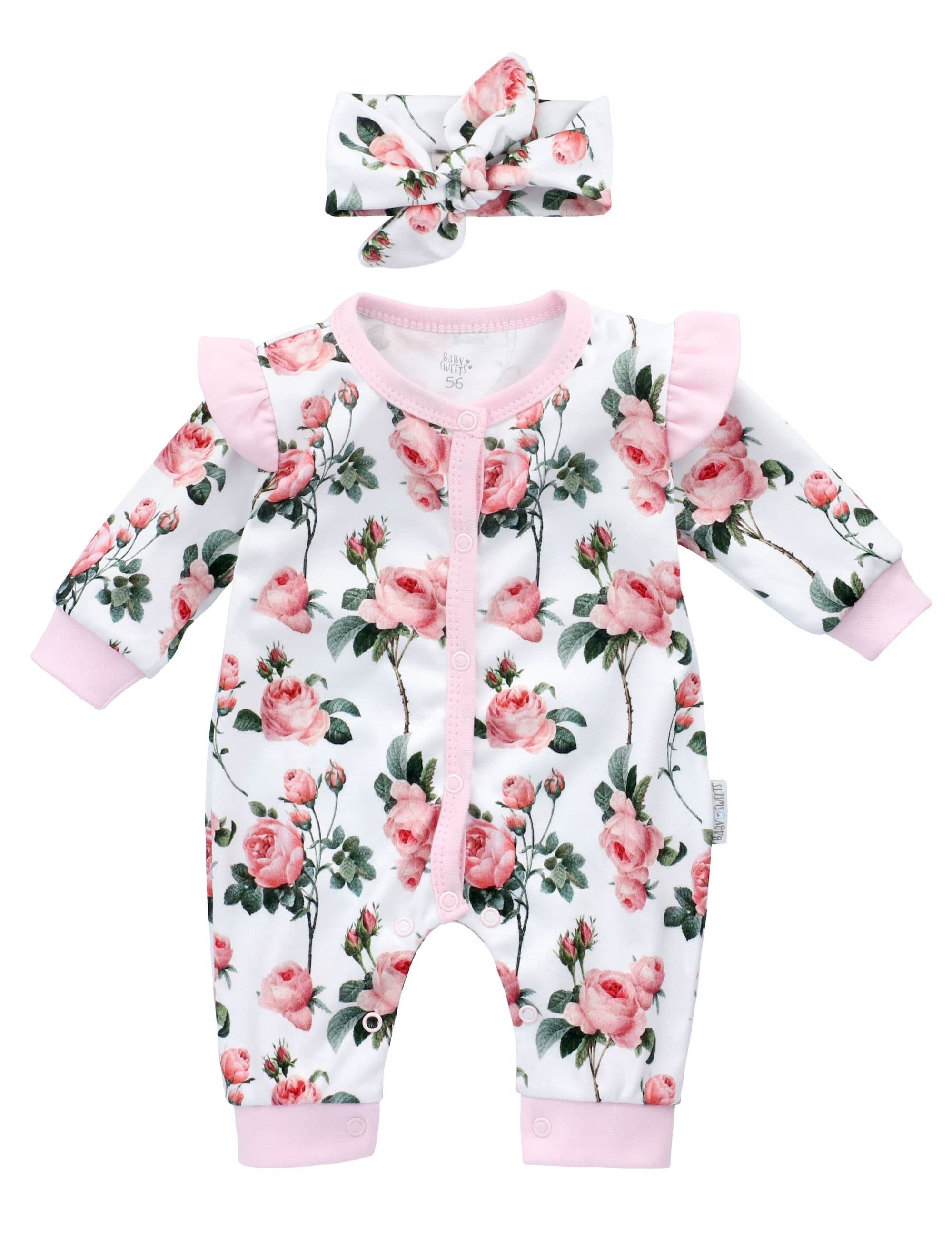 Baby Sweets Strampler Set Schleife Floral (1-tlg., Strampler, Haarband)