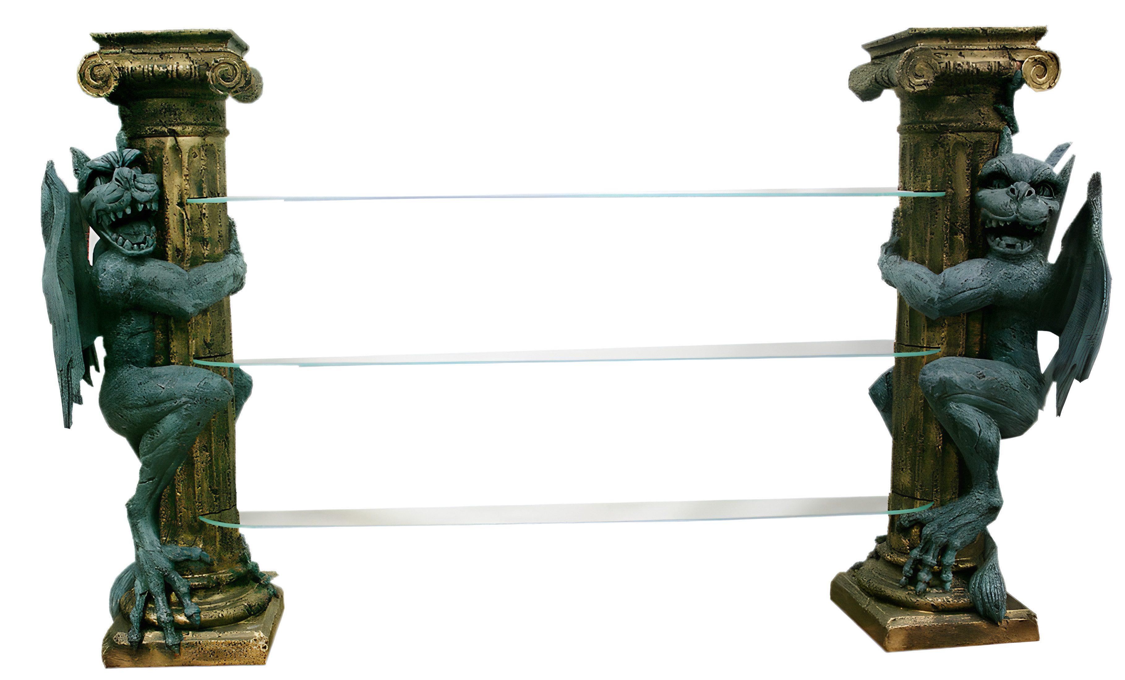 Xlmoebel Glasvitrine Elegante Glasvitrine mit Säule für Dekofiguren und Bücher (Buchstütze - Gragol Kunststoff 130 cm Höhe) Hergestellt in Europa