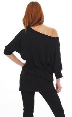 Mississhop Tunikashirt Damen Bluse/T- Shirt mit offenen Schultern M.5010