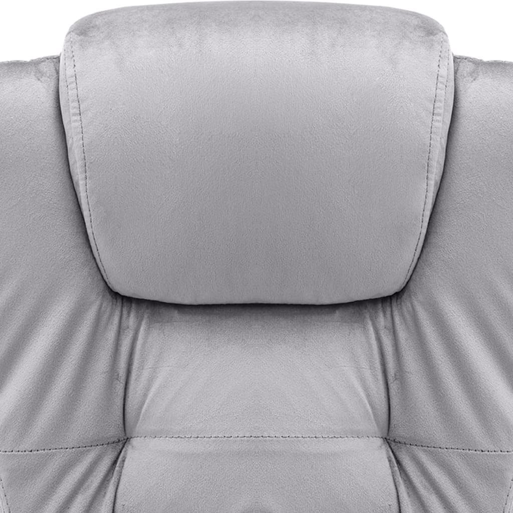 vidaXL Bürostuhl Massage-Bürostuhl Hellgrau Samt