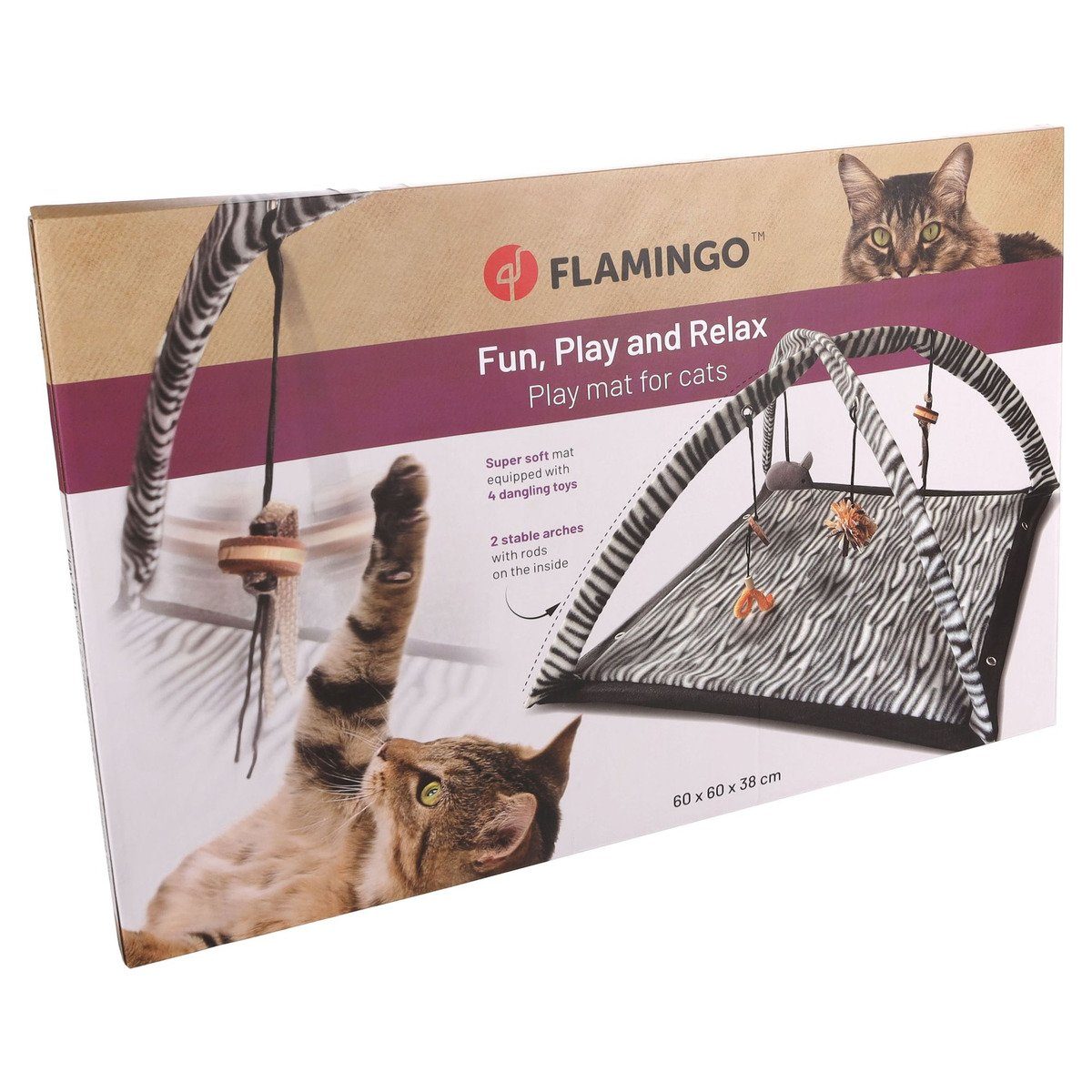 Flamingo Tier-Intelligenzspielzeug Katzenspielzeug Zerba Spielmatte weiß/sc günstig online kaufen