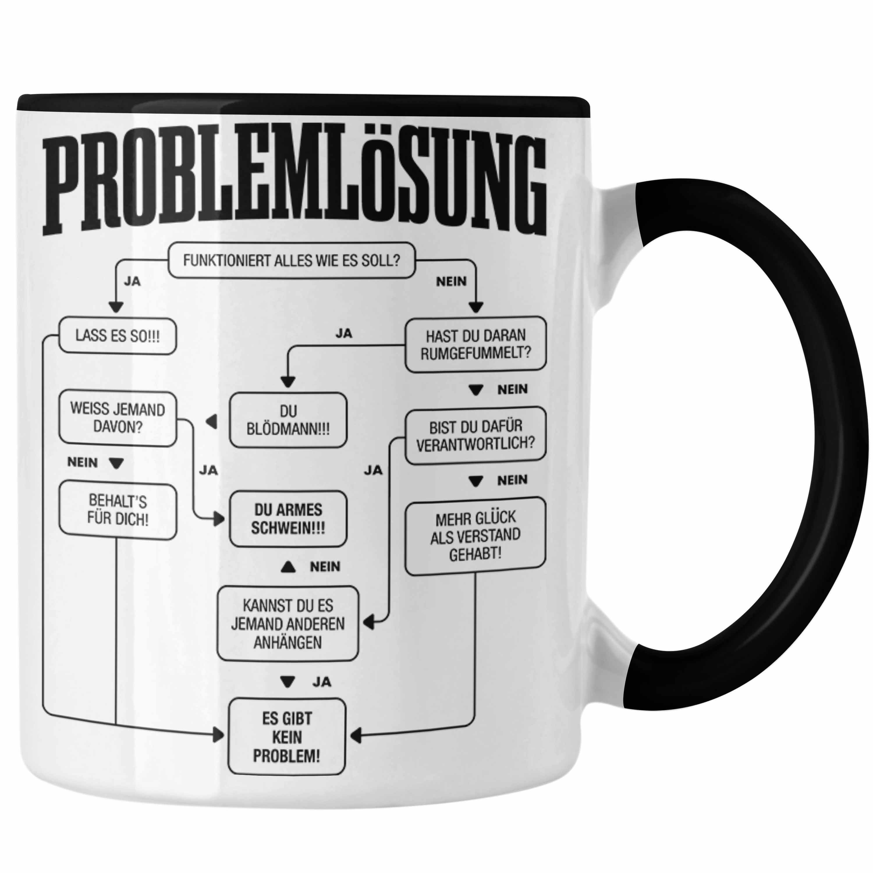 Trendation Tasse Trendation - Problemlösung Tasse Geschenk für Männer Sprüche Geschenki