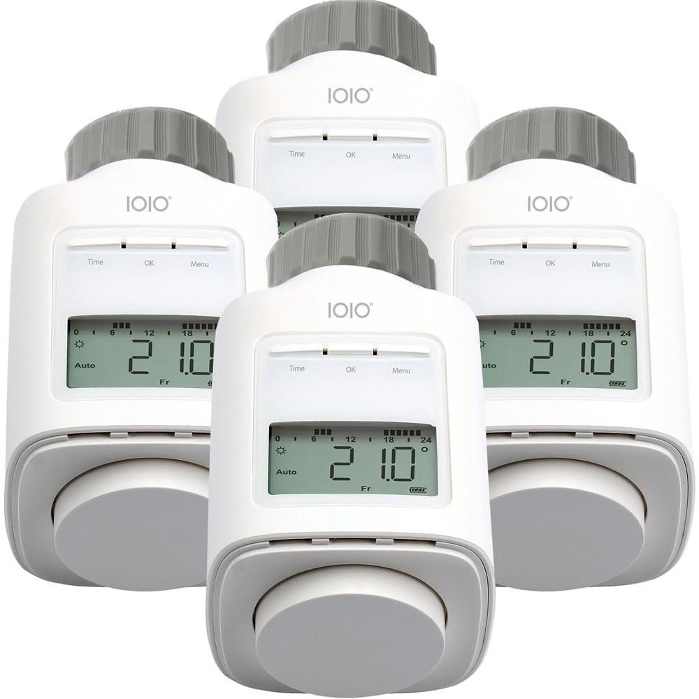 IOIO Heizkörperthermostat HT 2000/23 Heizungsthermostat digital programmierbar LCD Display, (4er Pack) Heizungsregler elektronisches Thermostat Batterie Heizkörper Regler